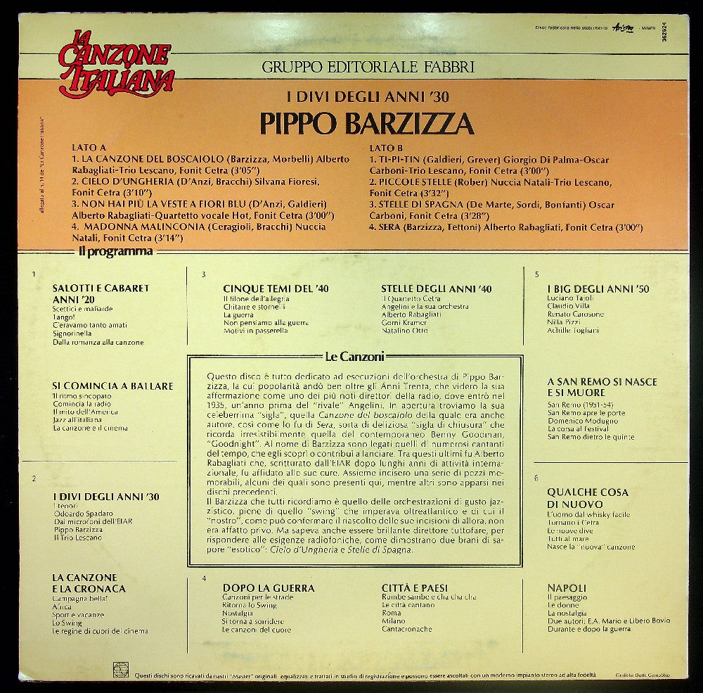 EBOND La Canzone Italiana - Pippo Barzizza Vinile V037061