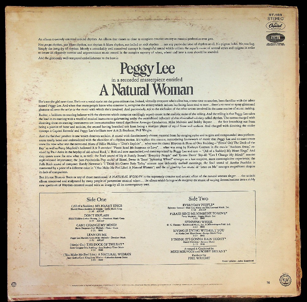 EBOND Peggy Lee - A Natural Woman Vinile V037071