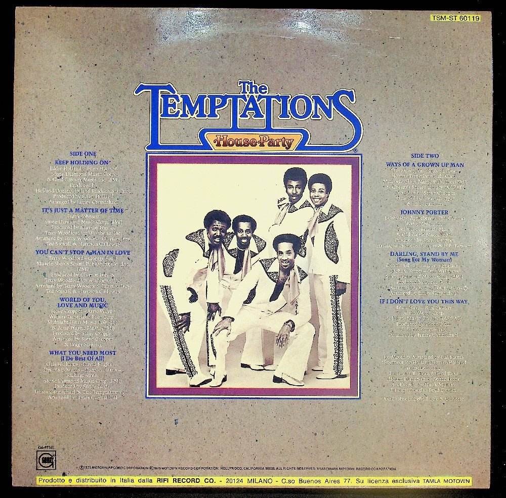 EBOND The Temptations - House Party Vinile V039025