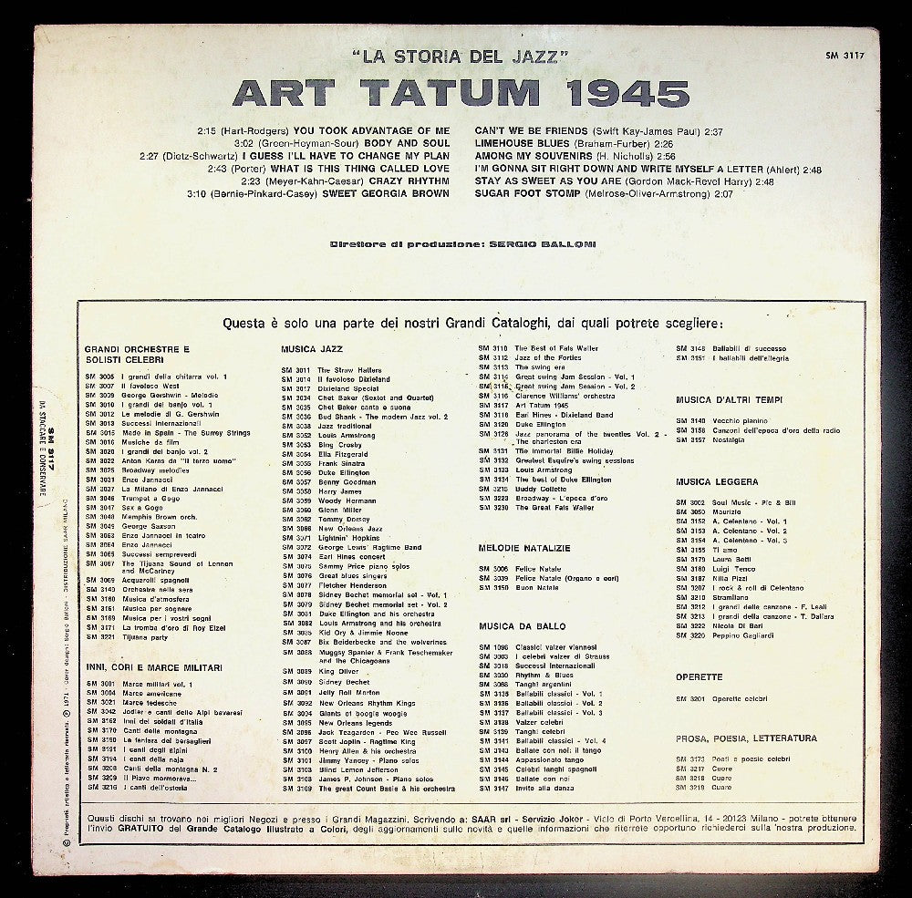 EBOND Art Tatum - 1945 Vinile V039043
