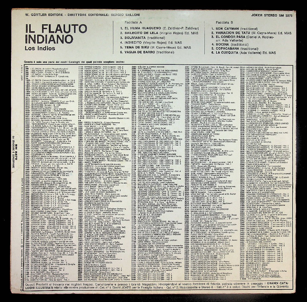 EBOND Los Indios - Il Flauto Indiano Vinile V039100