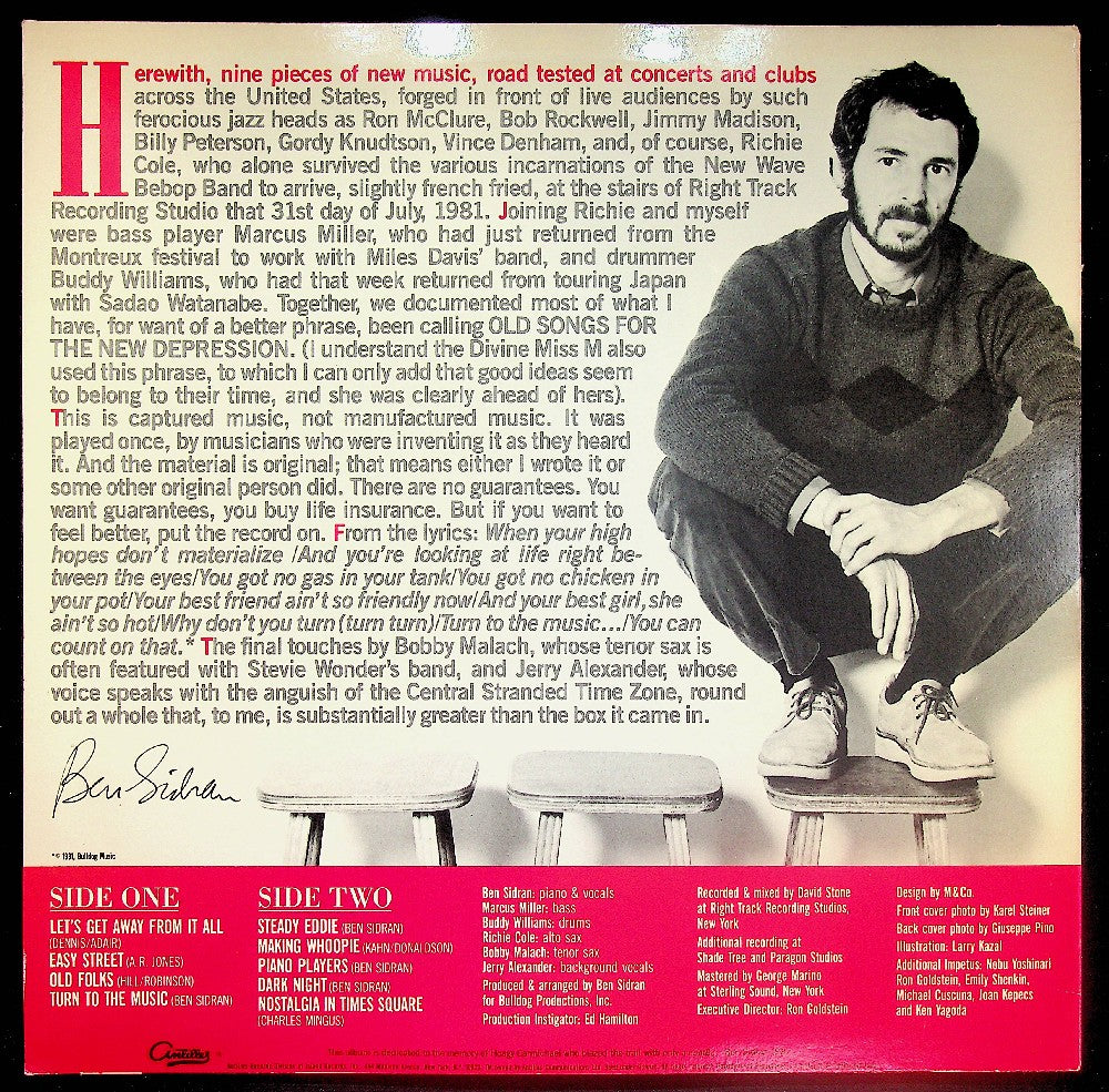 EBOND Ben Sidran - Old Songs For The New Depression Vinile V040131