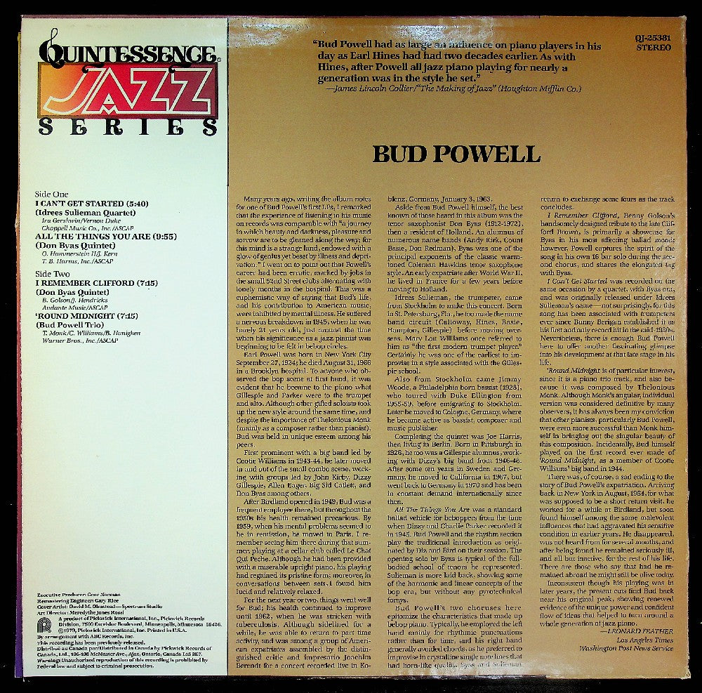 EBOND Bud Powell - Bud Powell Vinile V041101