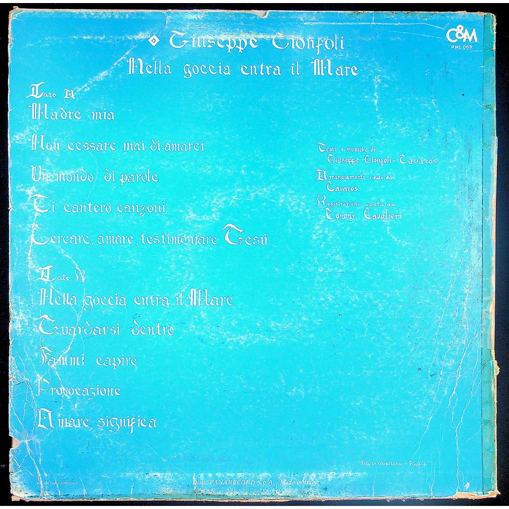 EBOND Giuseppe Cionfoli - Nella Goccia Entra Il Mare Vinile V046007