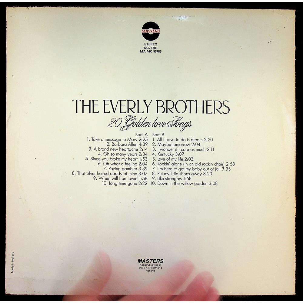 EBOND The Everly Brothers - 20 Golden Love Songs Vinile V046060