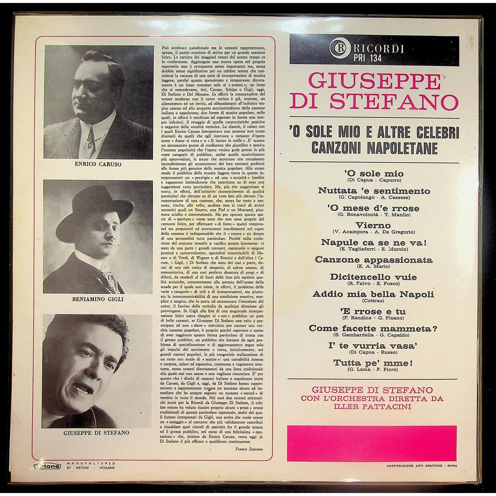 EBOND Giuseppe Di Stefano - 'O Sole Mio E Altre Celebri Canzoni Napoletane Vinile V046107