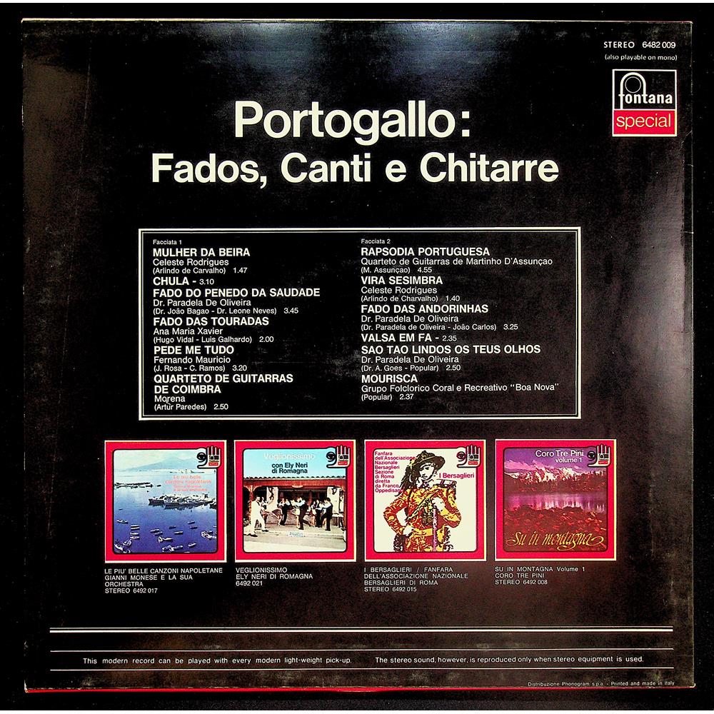 EBOND Various - Portogallo: Fados, Canti E Chitarre Vinile V047002