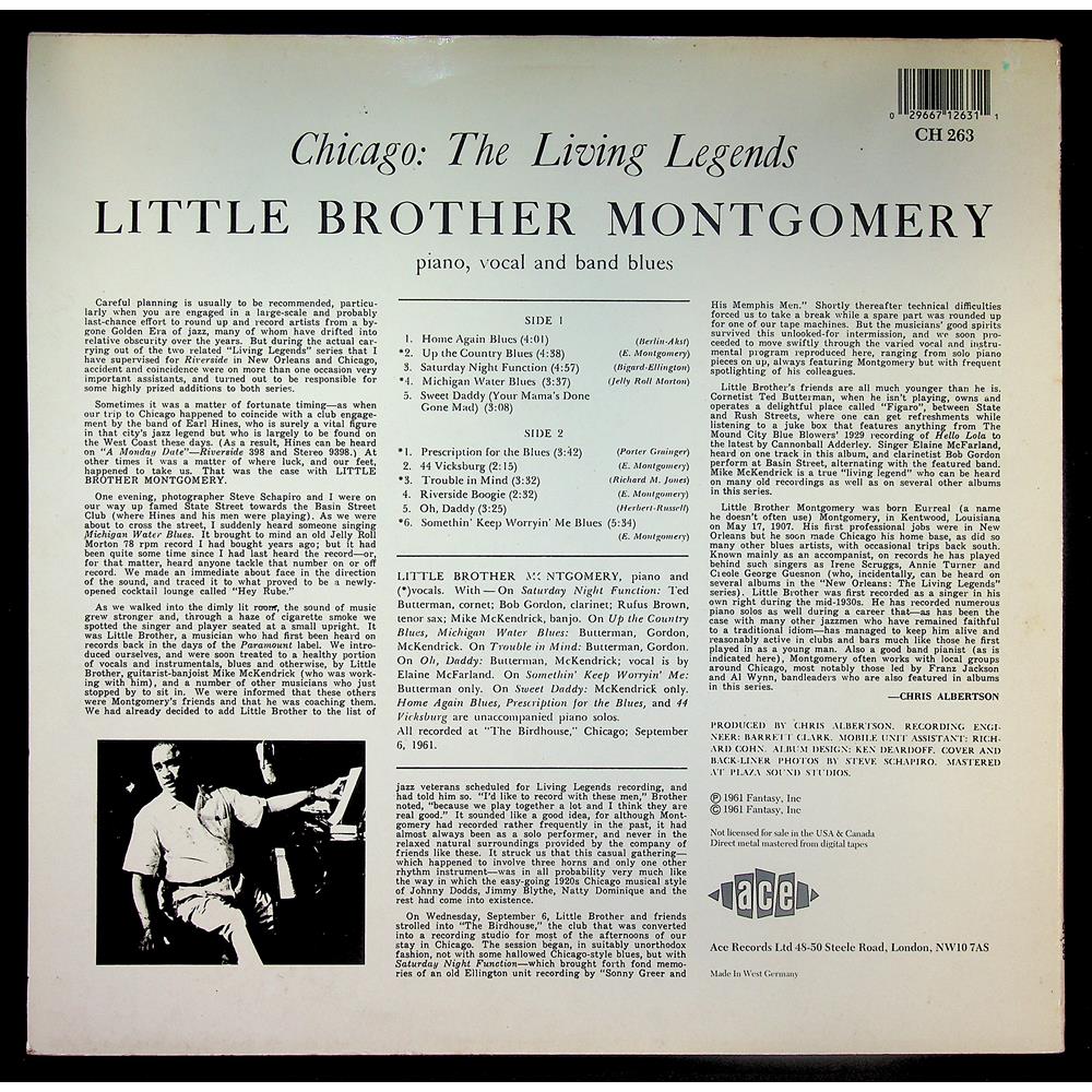 EBOND Little Brother Montgomery - Chicago: The Living Legends Vinile V051138