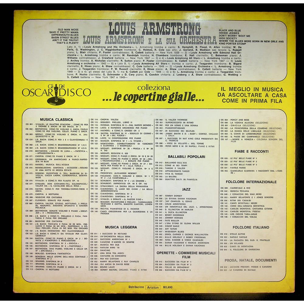 EBOND Louis Armstrong - Louis Armstrong E La Sua Orchestra Vinile V053021