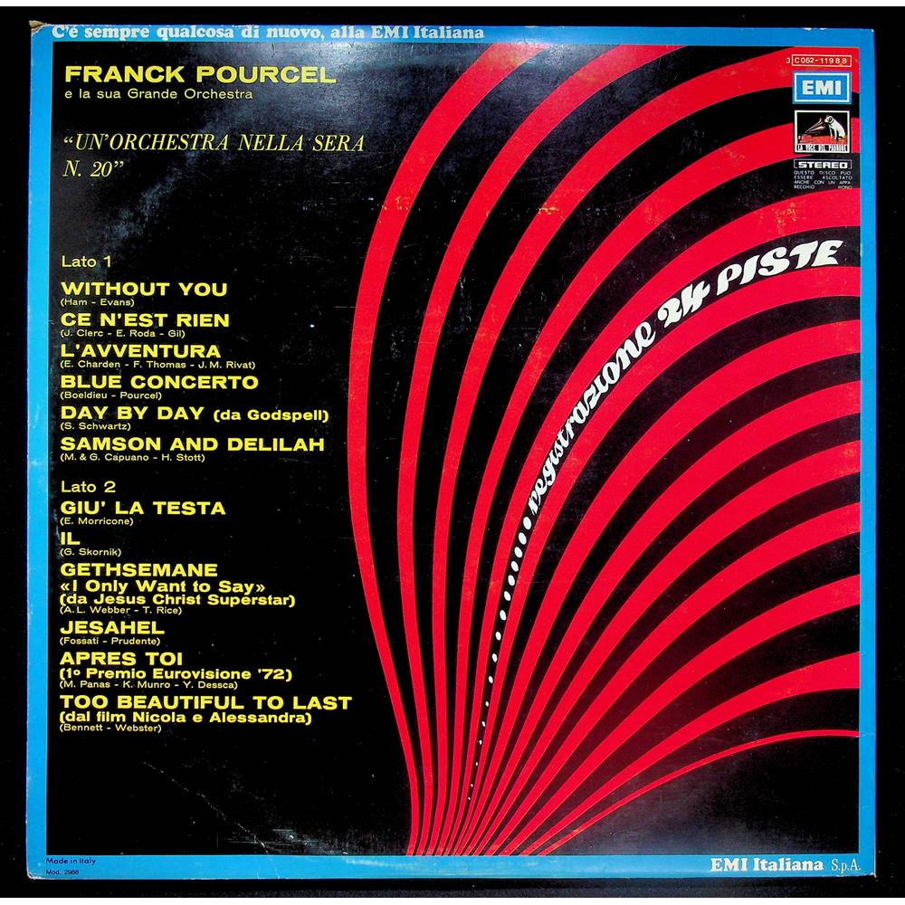 EBOND Franck Pourcel E La Sua Grande Orchestra - Un Orchestra Nella Sera N. 20 Vinile V053121