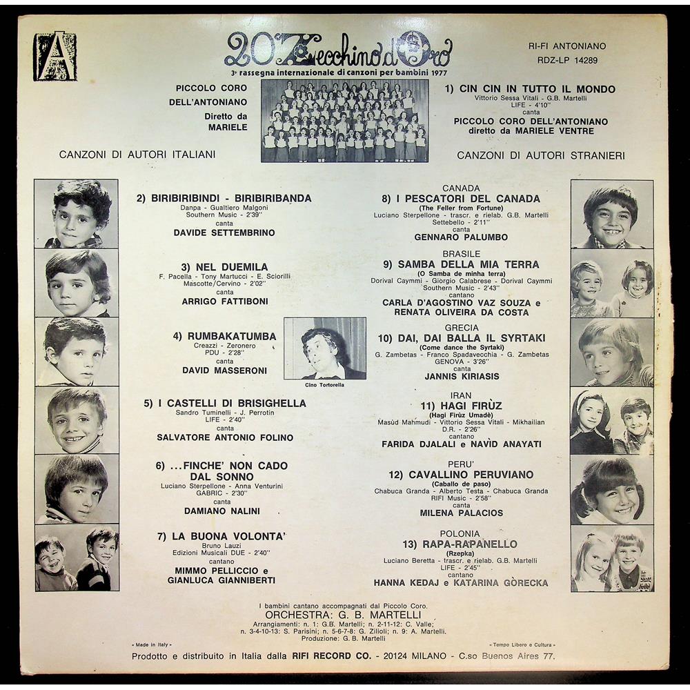 EBOND Piccolo Coro Dell'Antonianos - 20° Zecchino D'Oro 1977 Vinile V054004
