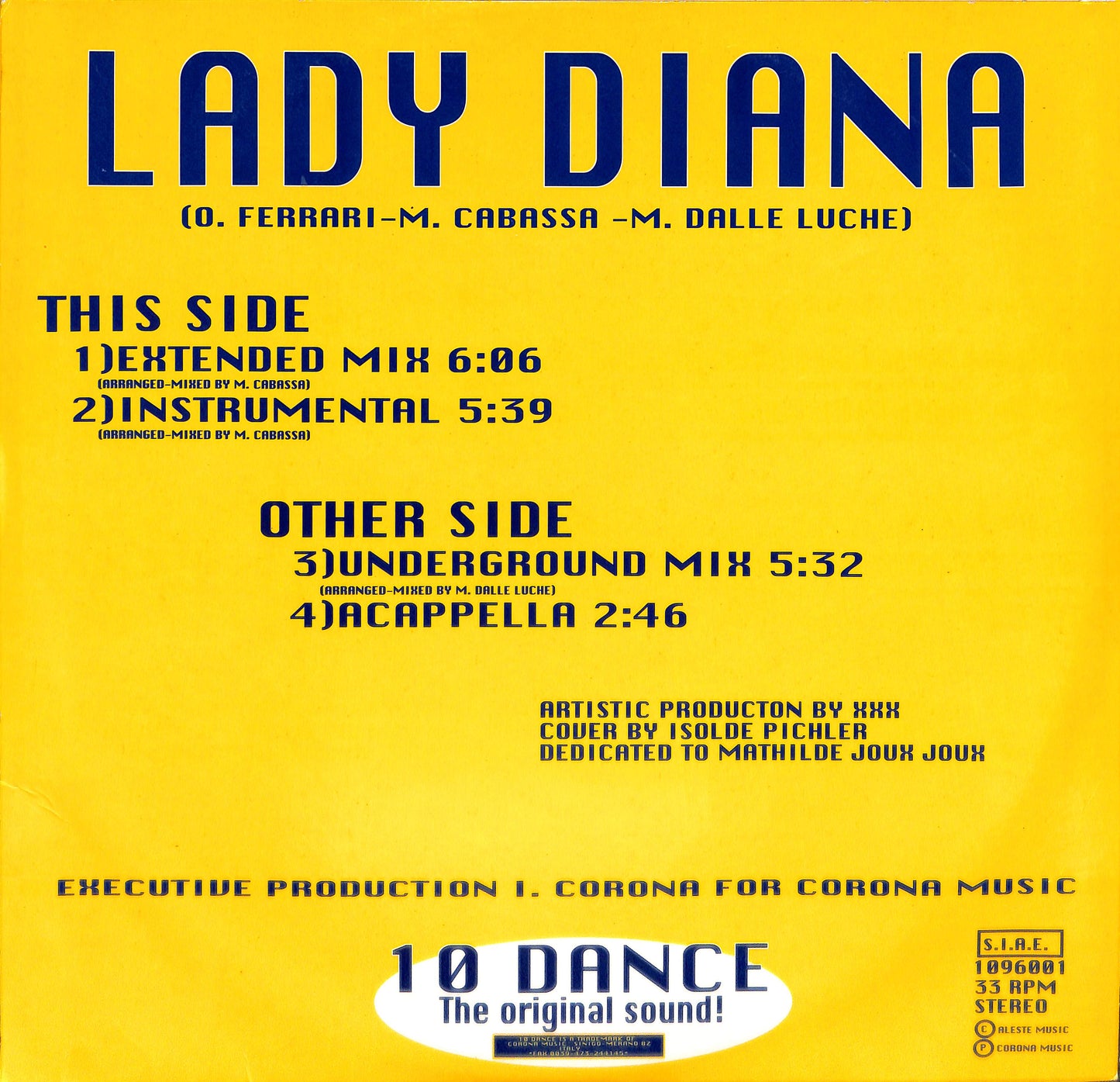 EBOND Oscar Ferrari - Lady Diana Vinile V064036