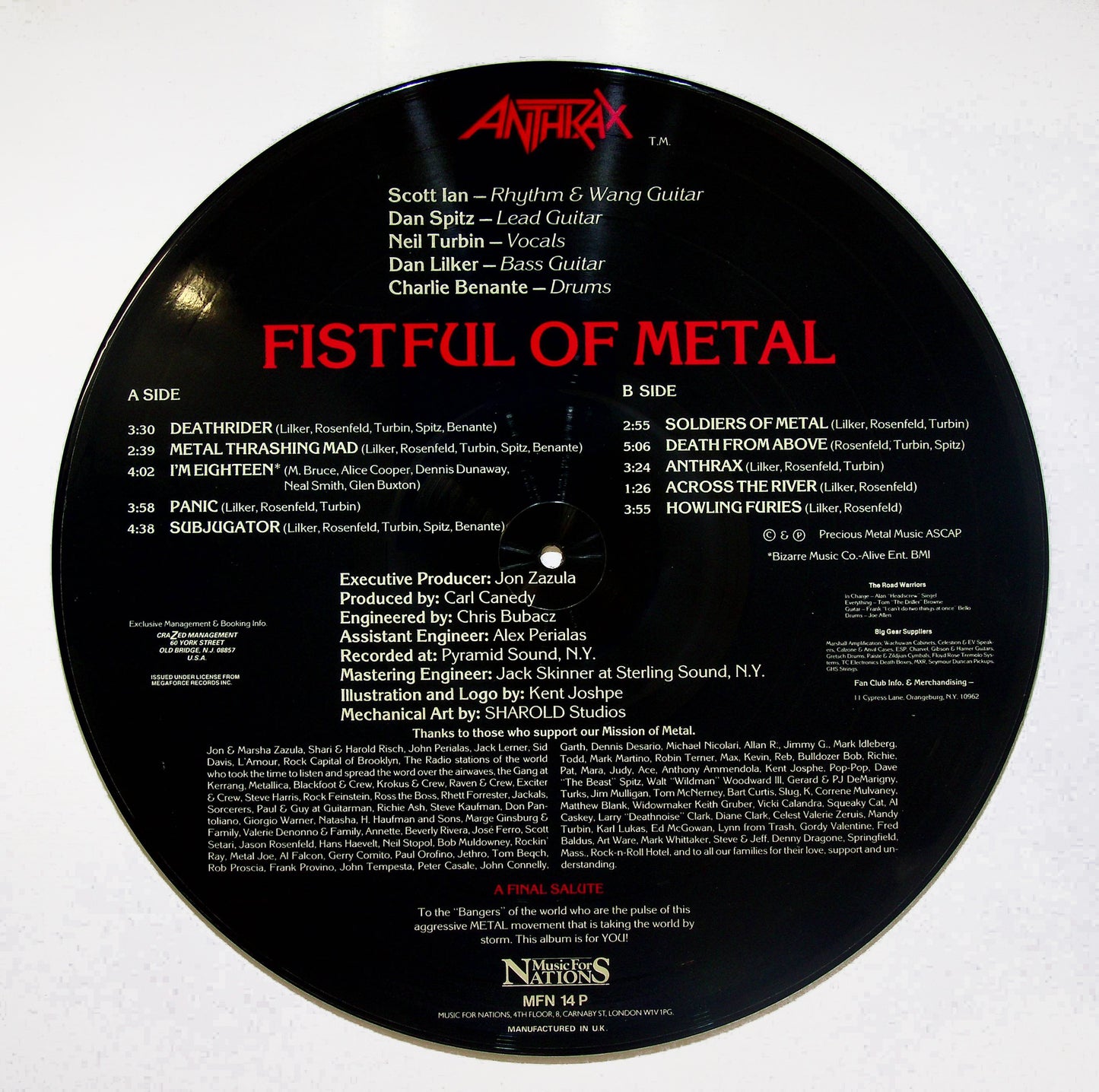 EBOND Anthrax - Fistful Of Metal (Picture Disc) Vinile V064082