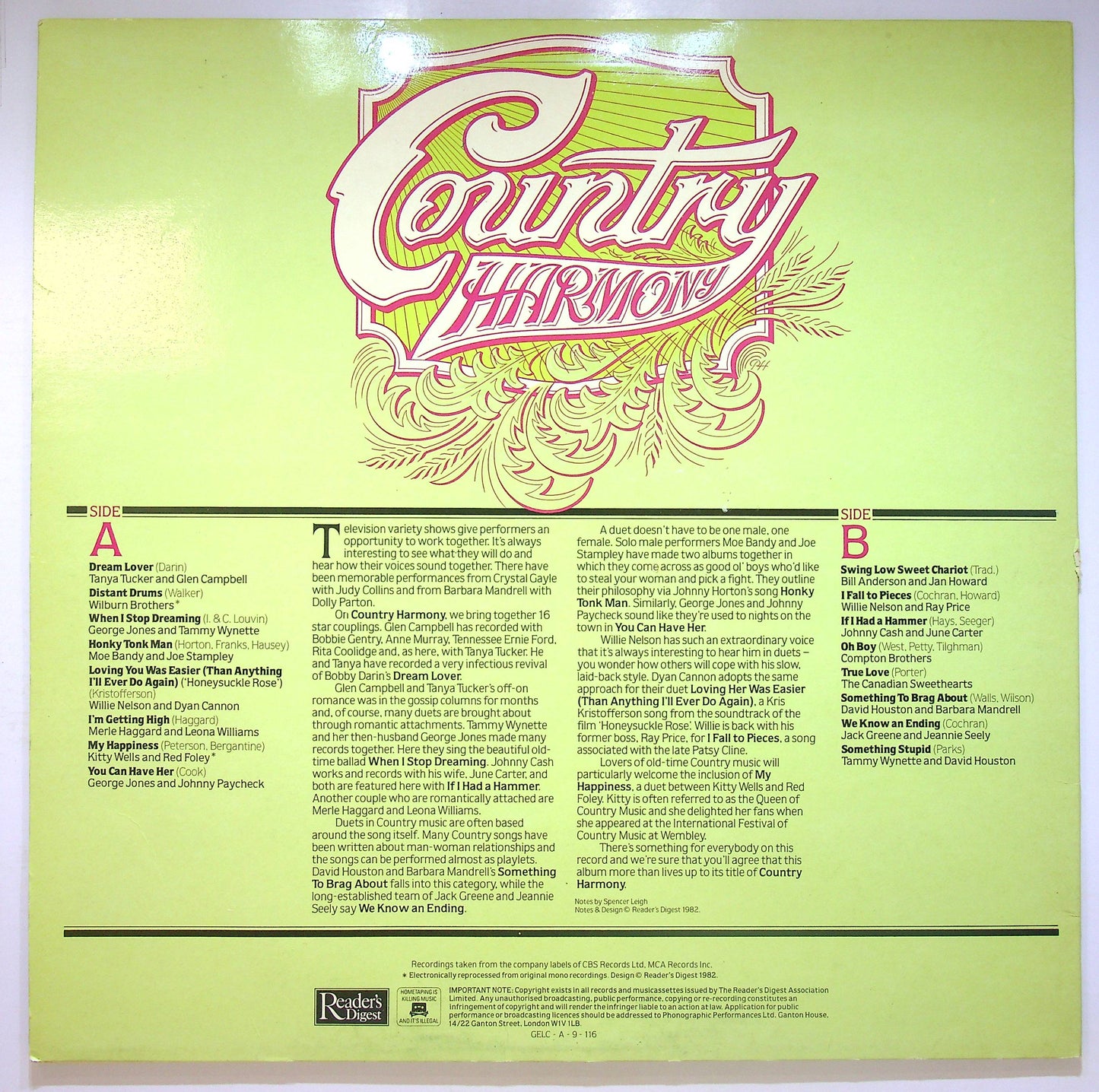 EBOND Various - Country Harmony Vinile V064102