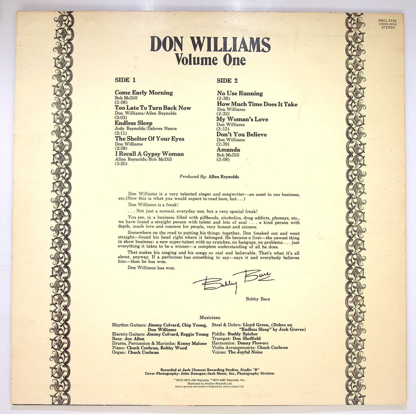 EBOND Don Williams - Volume One Vinile V064130