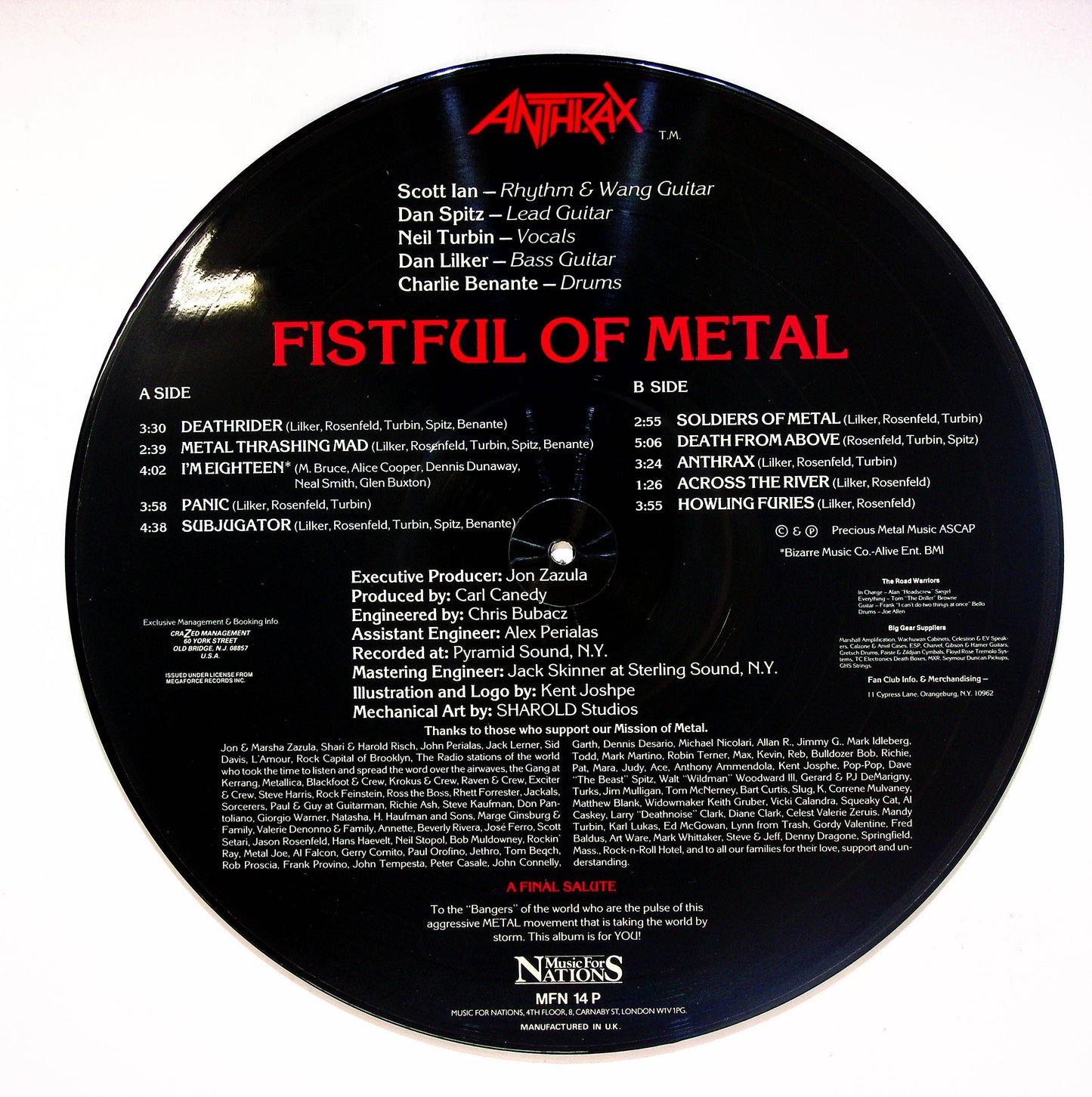 EBOND Anthrax - Fistful Of Metal Picture Disc Vinile V065001