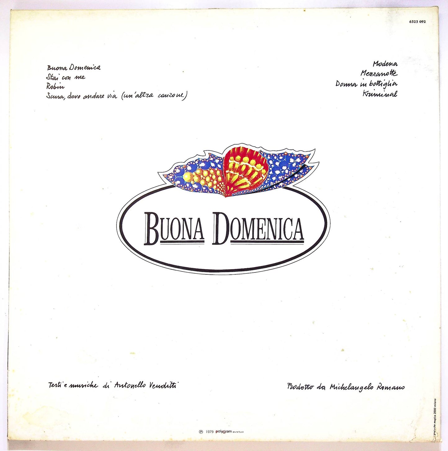 EBOND Antonello Venditti - Buona Domenica Vinile V065042