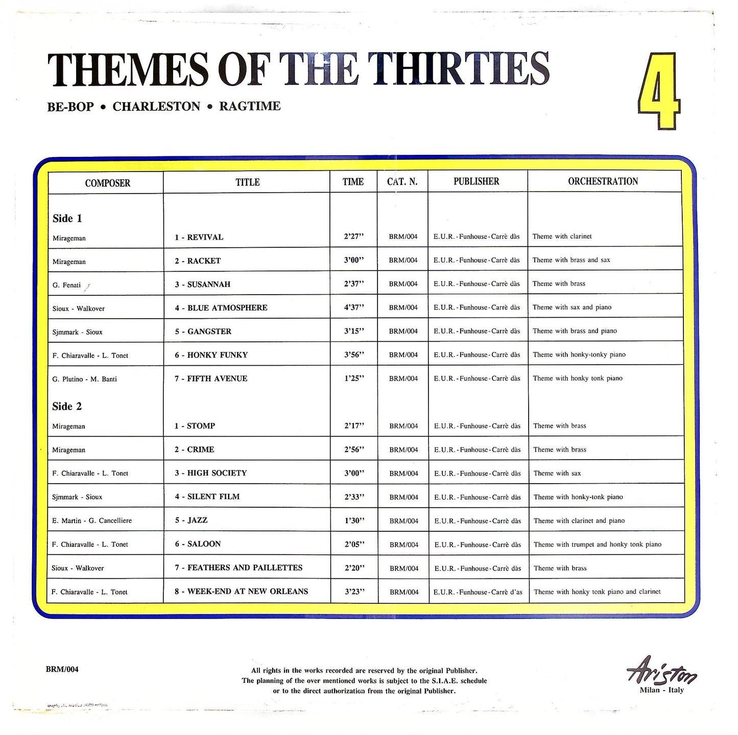 EBOND Various - Themes Of The Thirties Vol 4 Vinile V065081