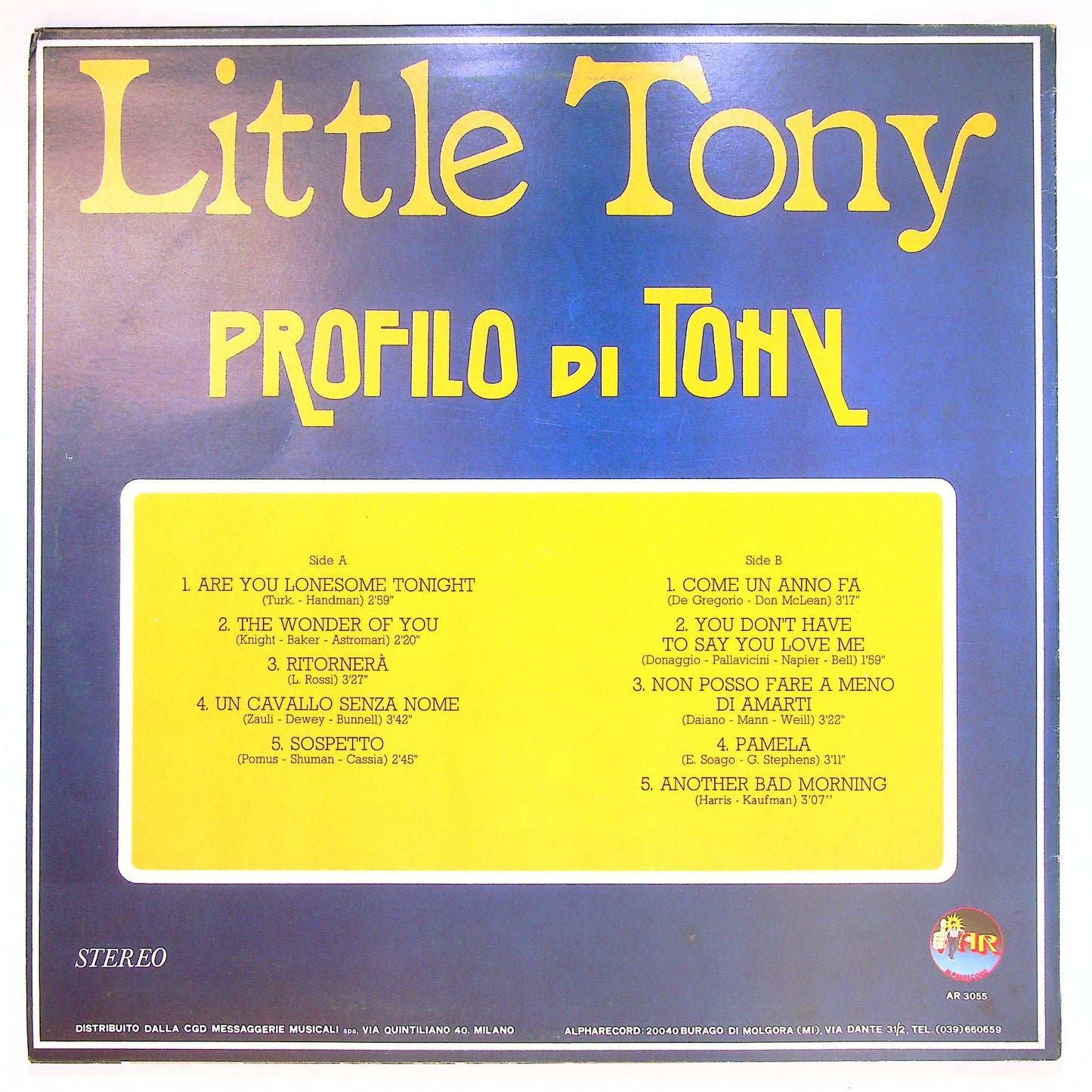 EBOND Little Tony - Profilo Di Tony Vinile V065095