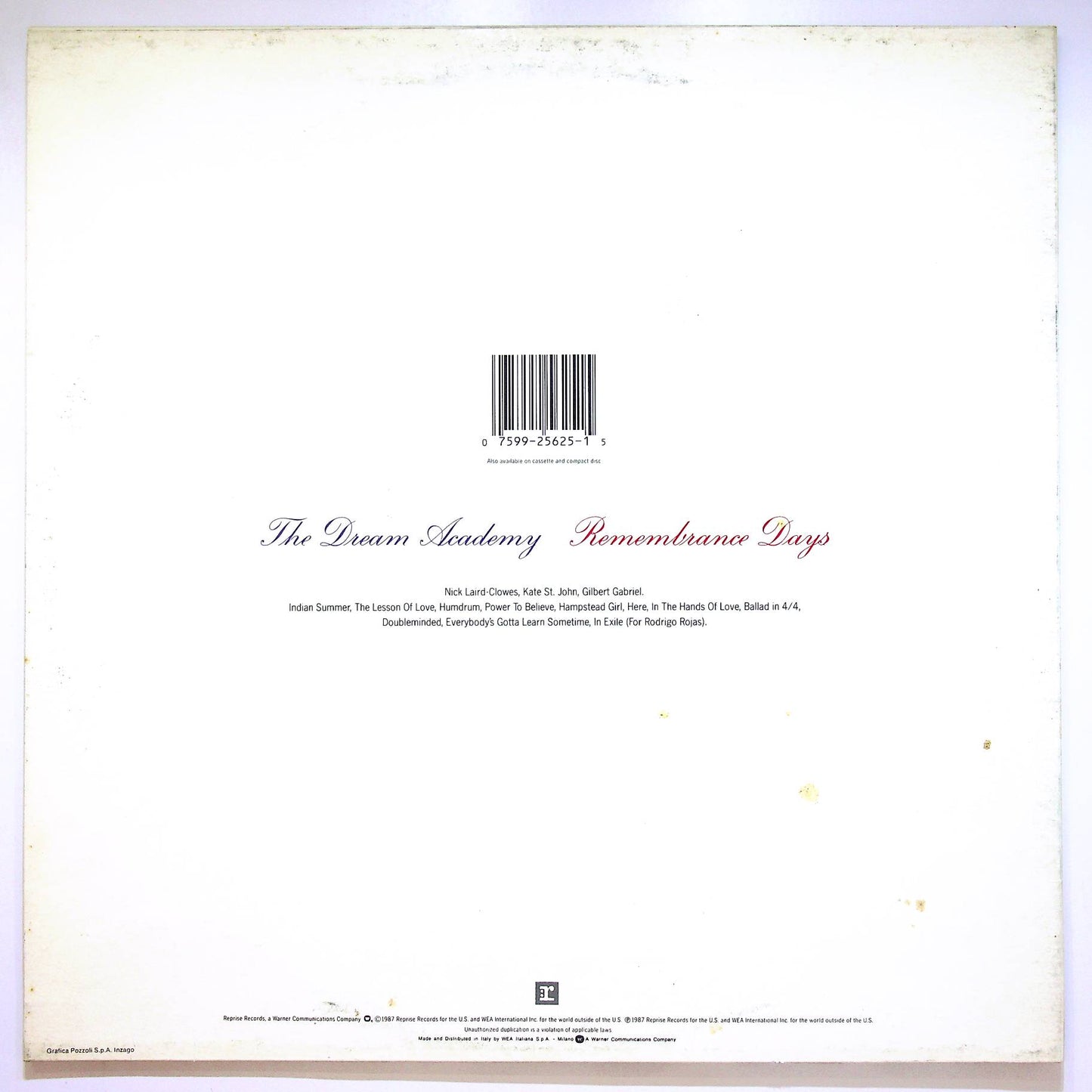EBOND The Dream Academy - Remembrance Days Vinile V065104