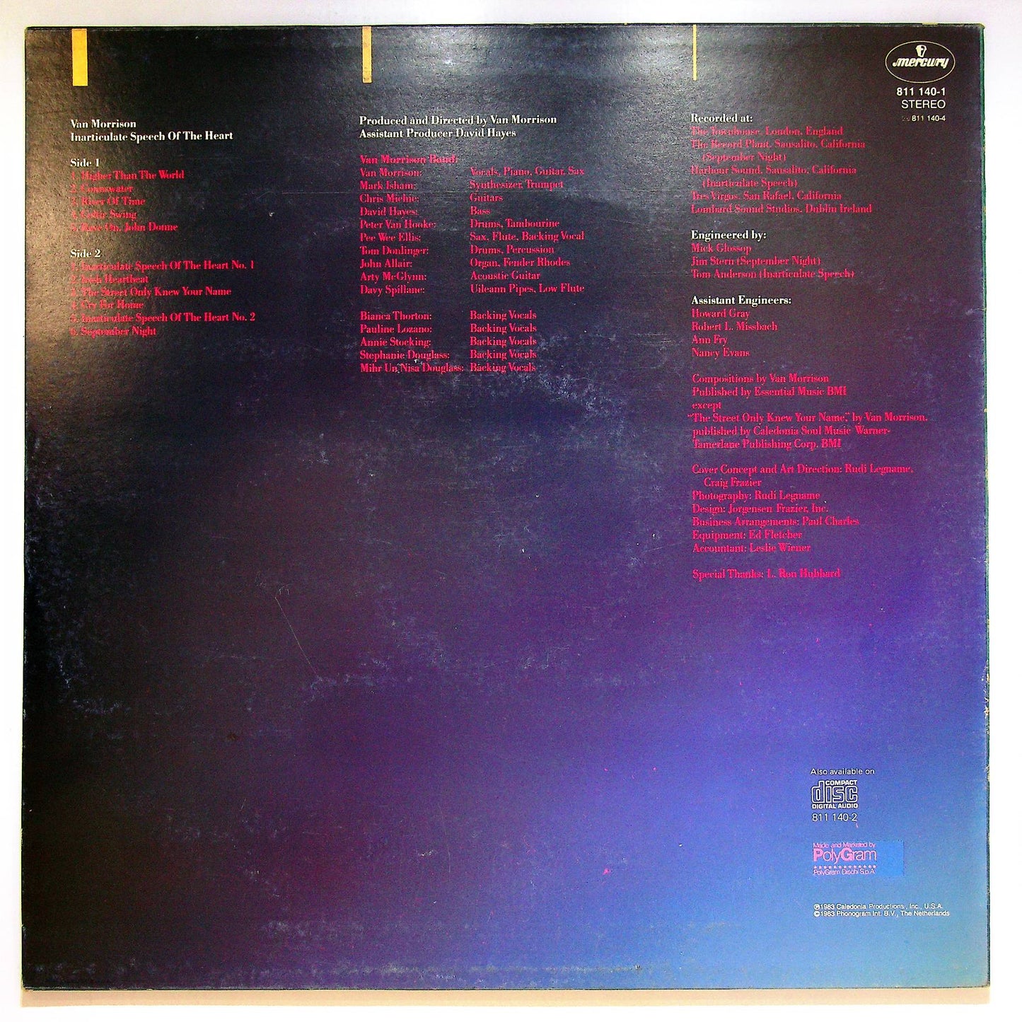 EBOND Van Morrison - Inarticulate Speech Of The Heart Vinile V065122