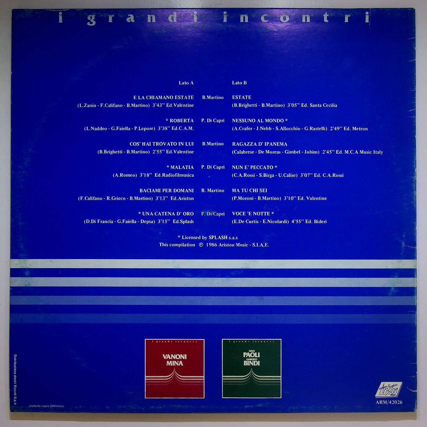 EBOND Bruno Martino, Peppino Di Capri - I Grandi Incontri Vinile V066148
