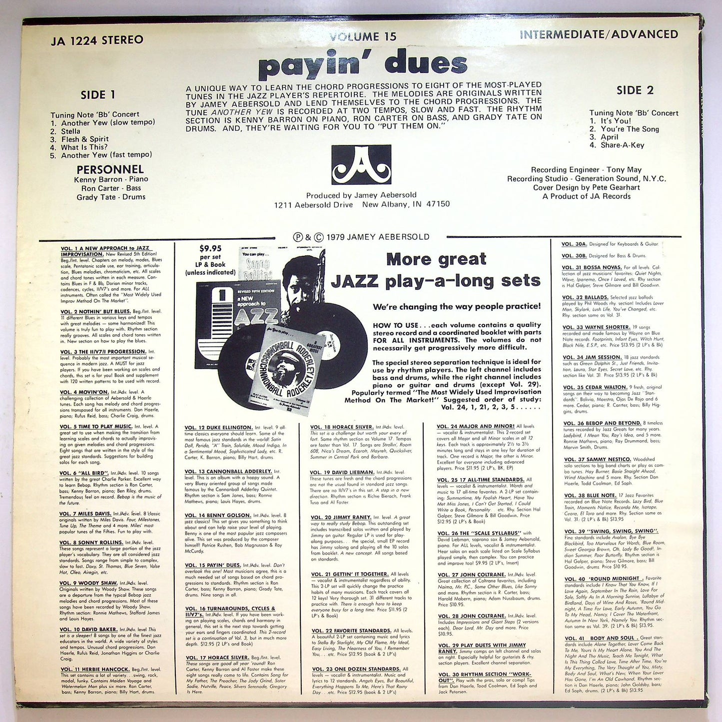 EBOND Jamey Aebersold - Payin' Dues Vol 15 Vinile V067024