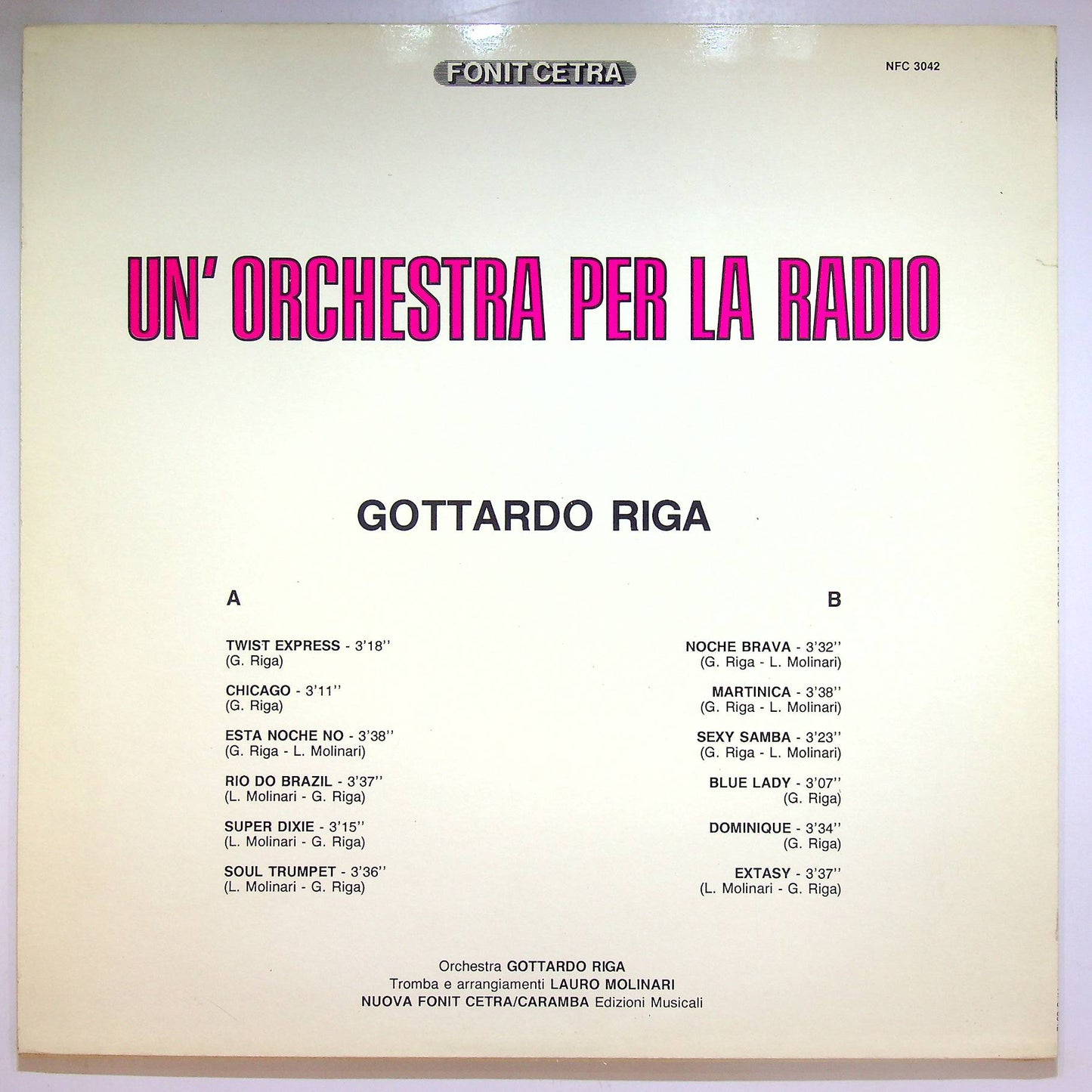 EBOND Orchestra Gottardo Riga - Un'Orchestra Per La Radio Vinile V067065