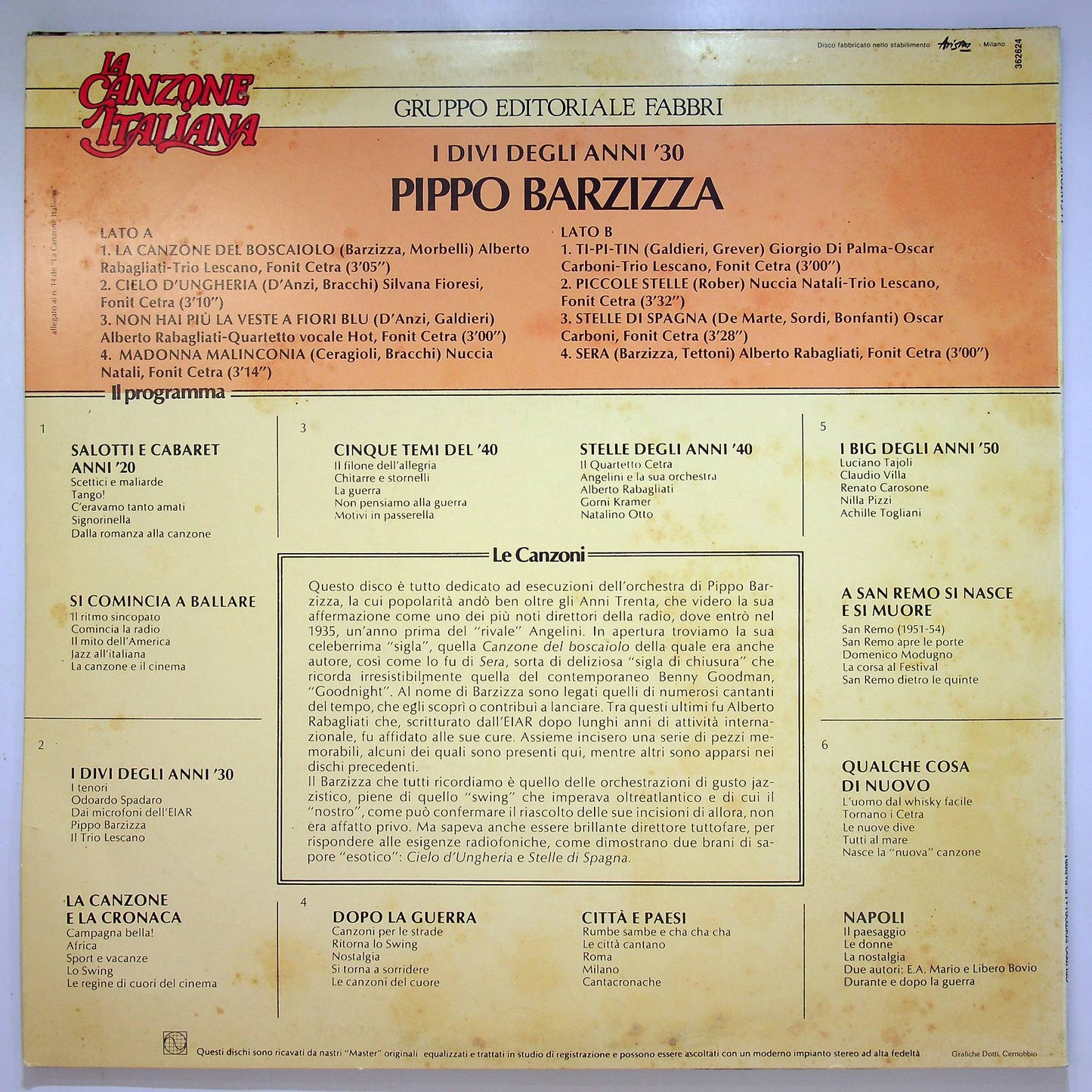 EBOND Pippo Barzizza - Pippo Barzizza Vinile V067092