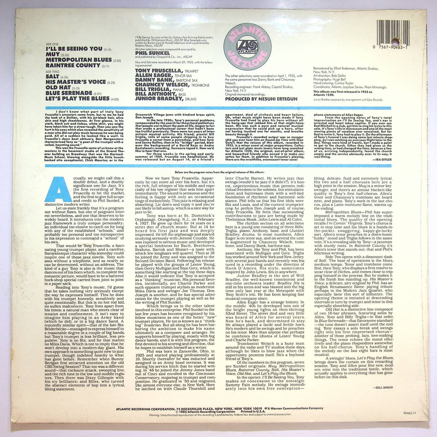 EBOND Tony Fruscella - Tony Fruscella Vinile V068090