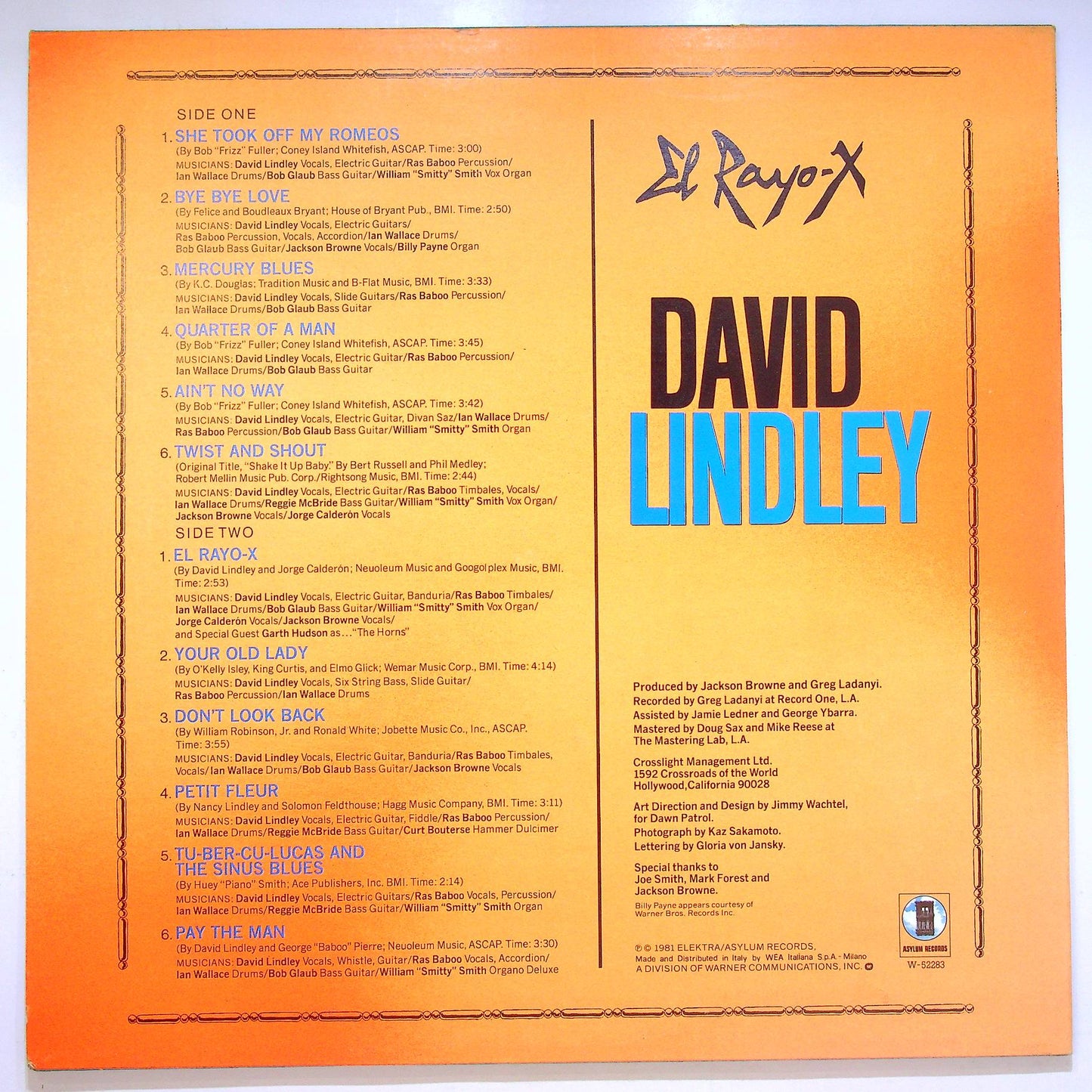 EBOND David Lindley - El Rayo-X Vinile V068096