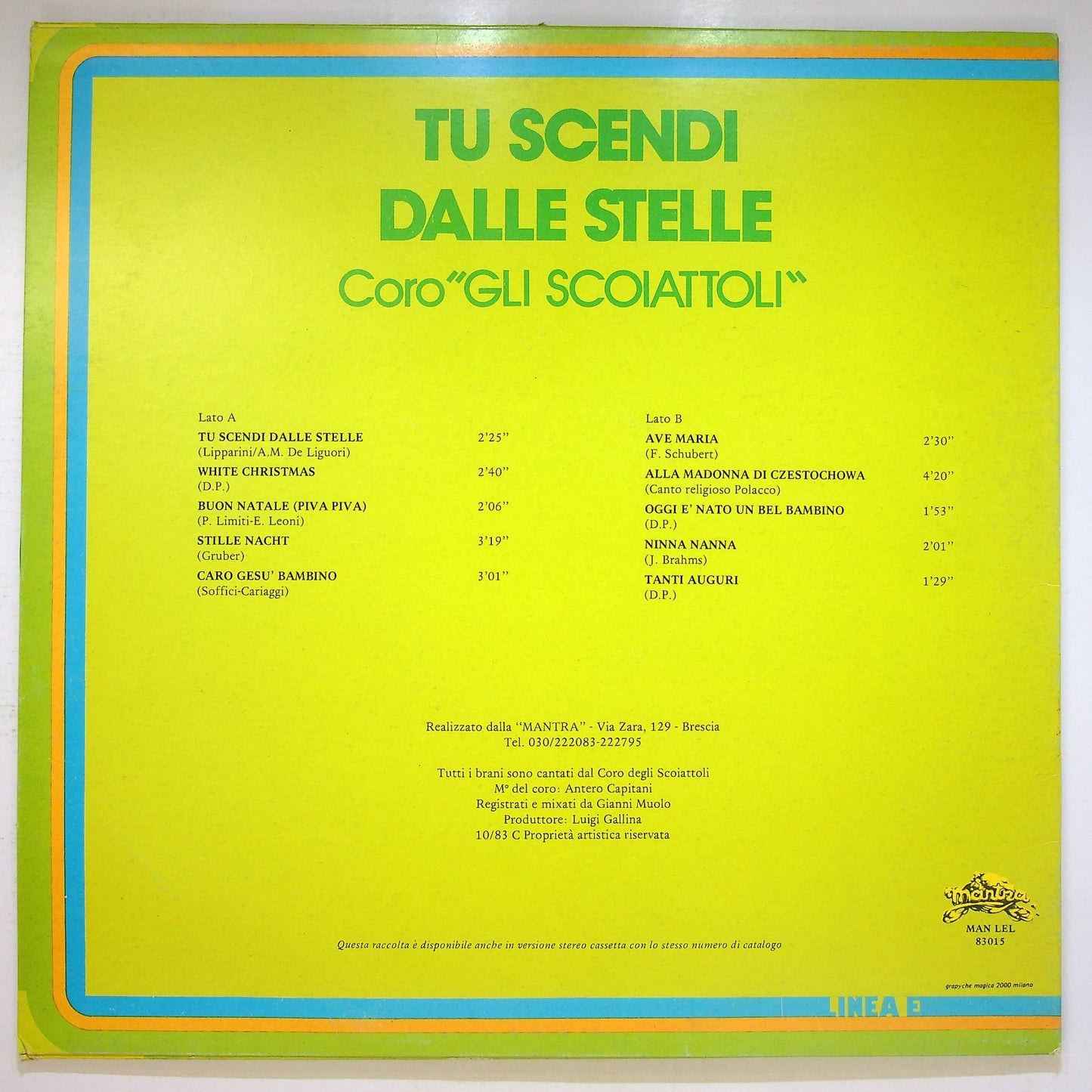 EBOND Coro Gli Scoiattoli - Tu Scendi Dalle Stelle Vinile V068117