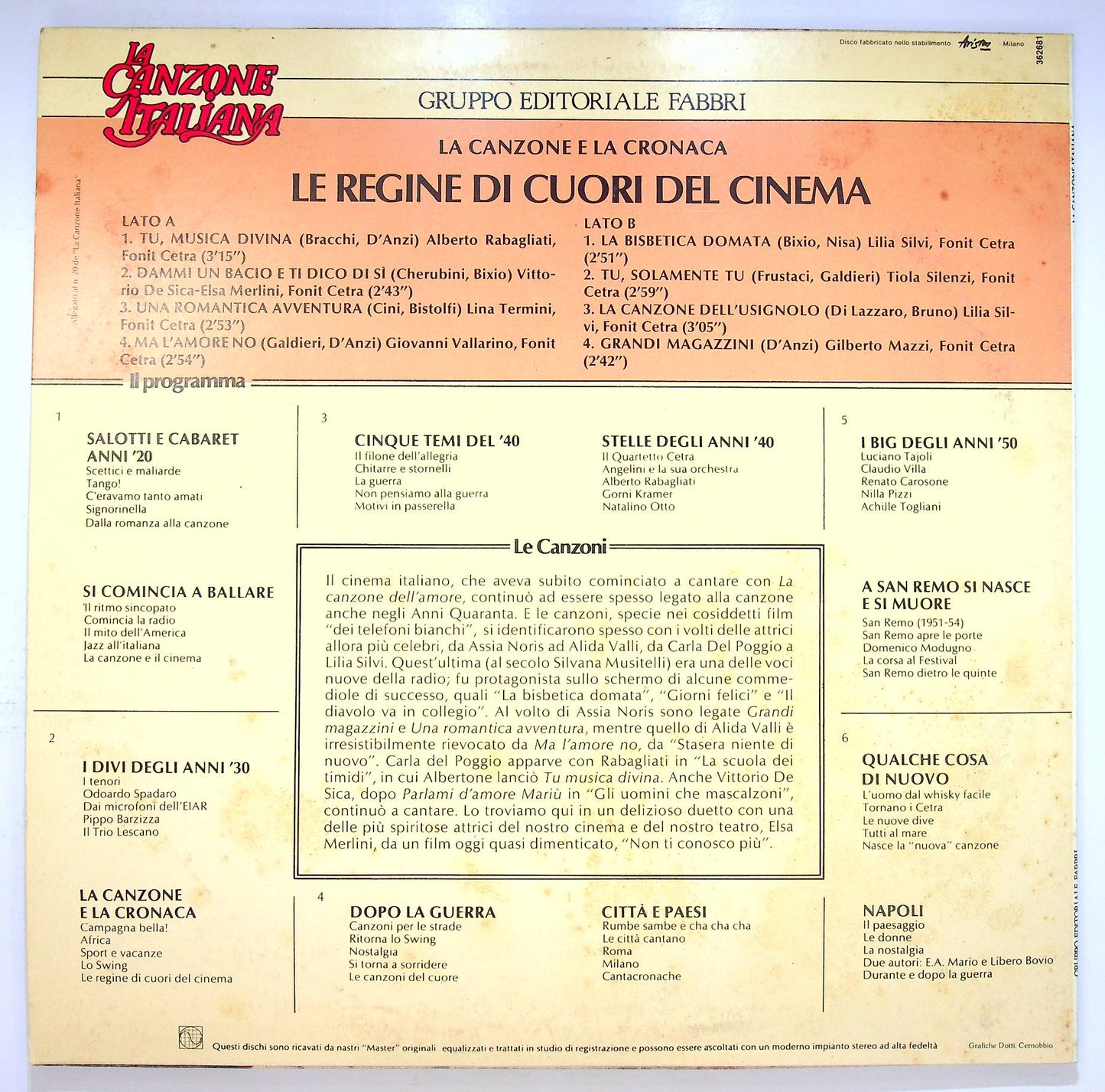 EBOND Various - Le Regine Di Cuori Del Cinema Vinile V069001