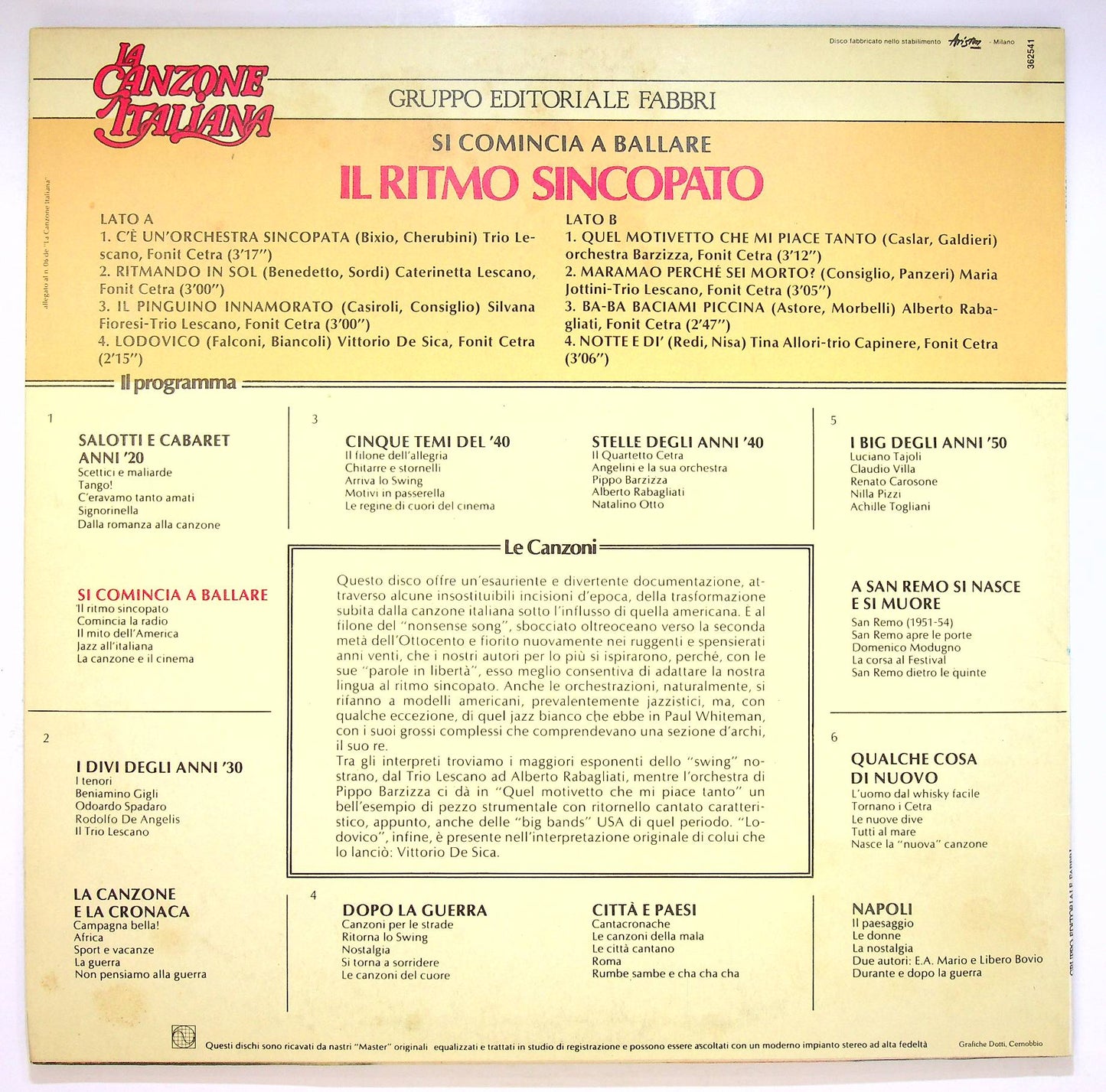 EBOND Various - Il Ritmo Sincopato Vinile V069004