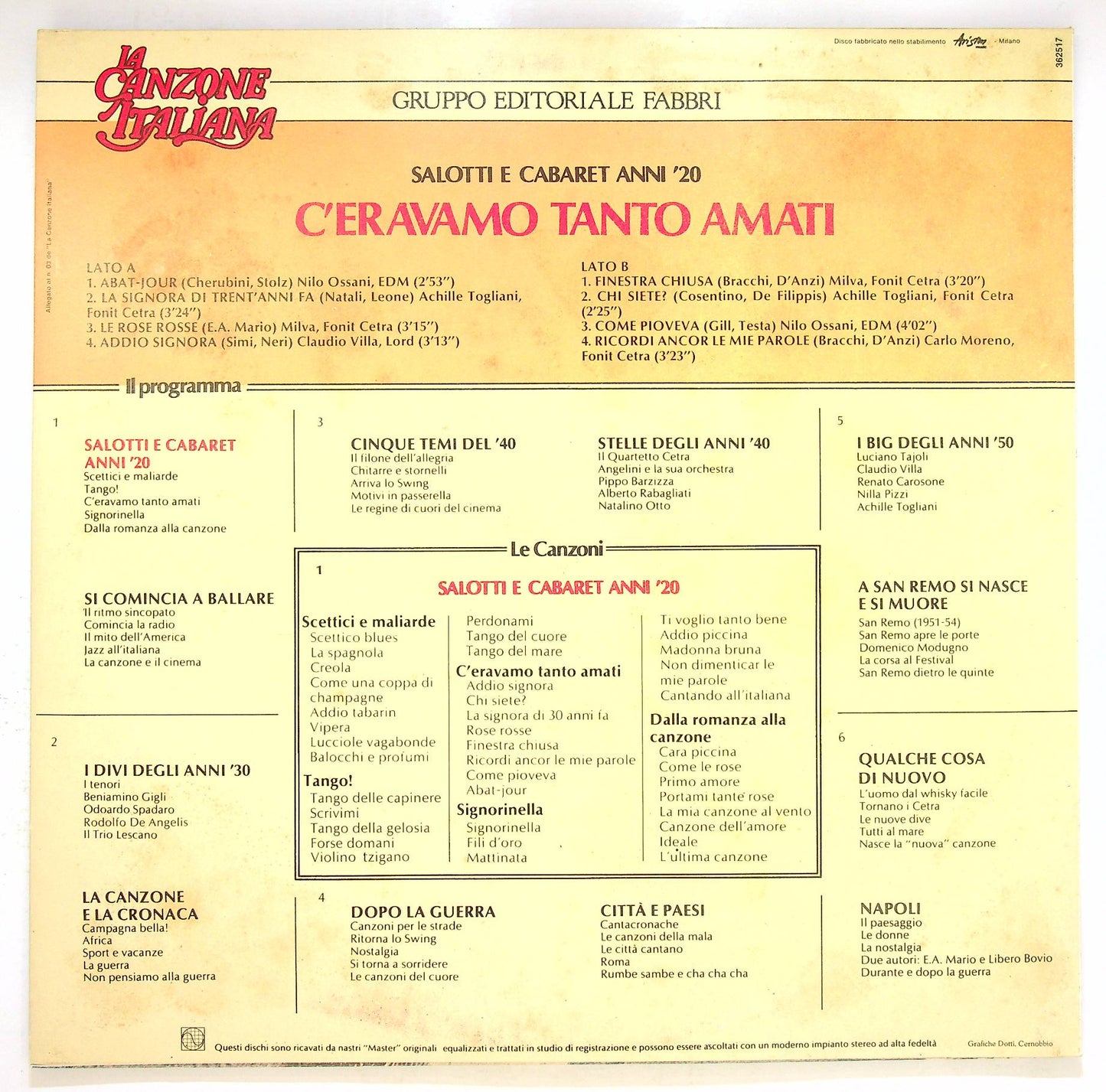 EBOND Various - C'Eravamo Tanto Amati Vinile V069018