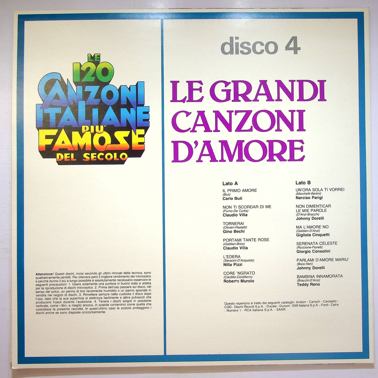 EBOND Le 120 Canzoni Italiane Piu Famose Del Secolo - Disco 4 Vinile V070009