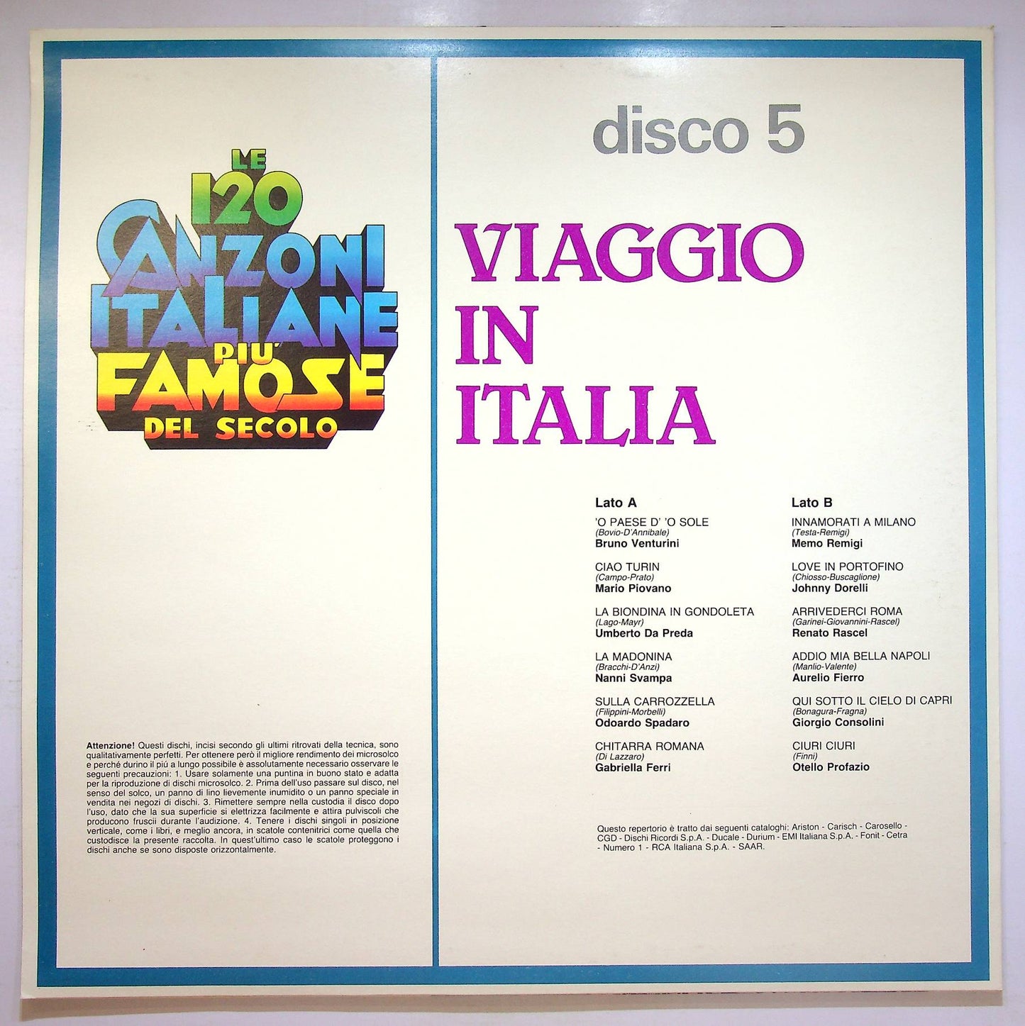 EBOND Le 120 Canzoni Italiane Piu Famose Del Secolo - Disco 5 Vinile V070010