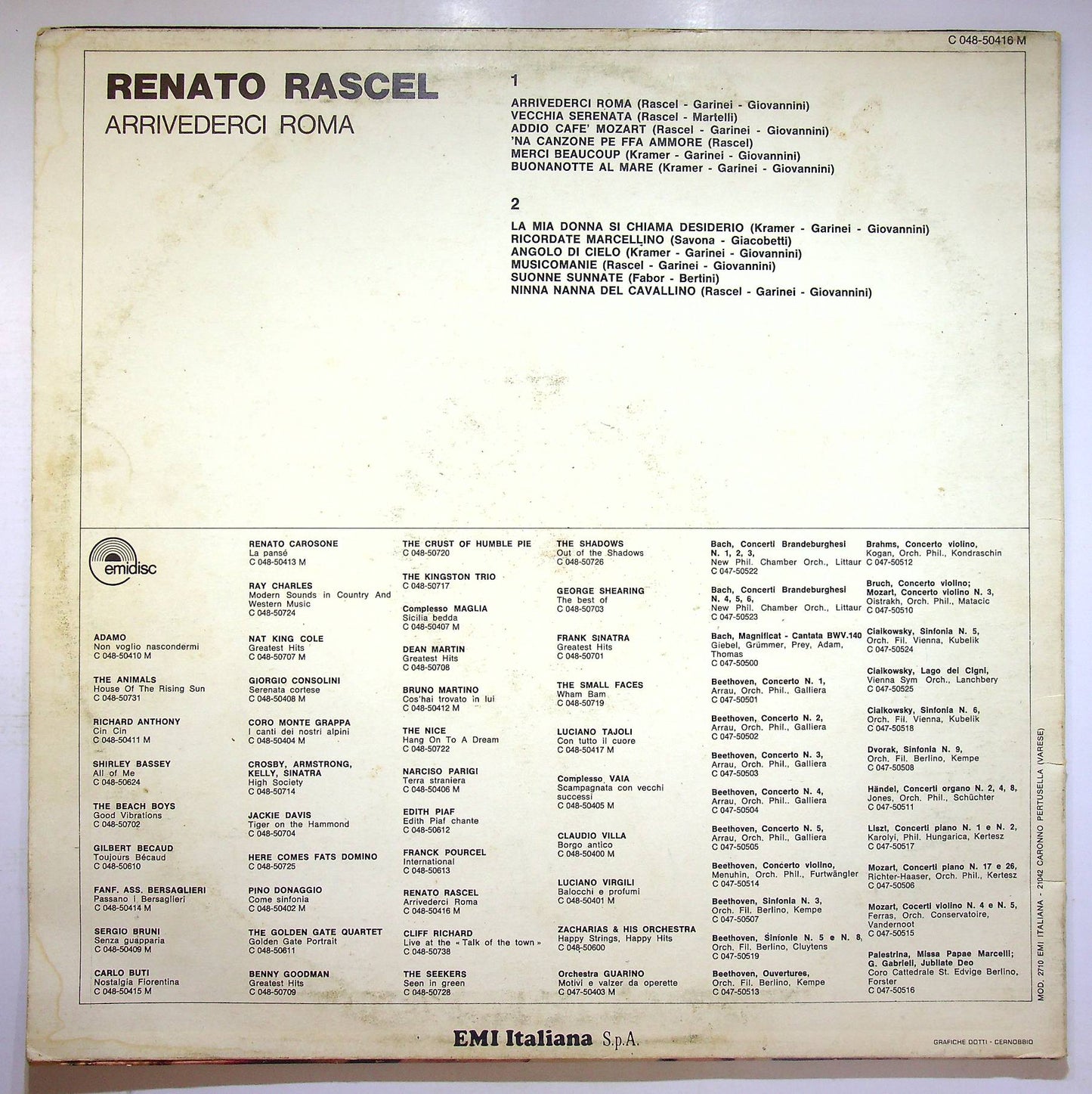 EBOND Renato Rascel - arriverderci Roma Vinile V070064