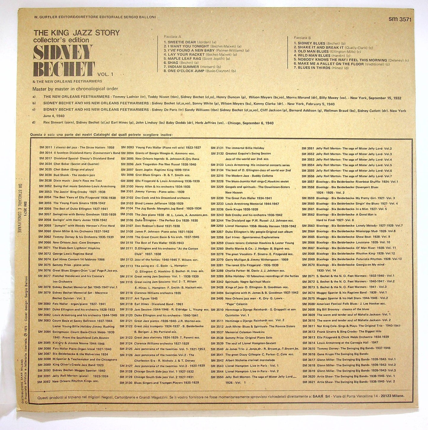 EBOND Sidney Bechet And The New Orleans Feetwarmers Vol 1 Vinile V070085