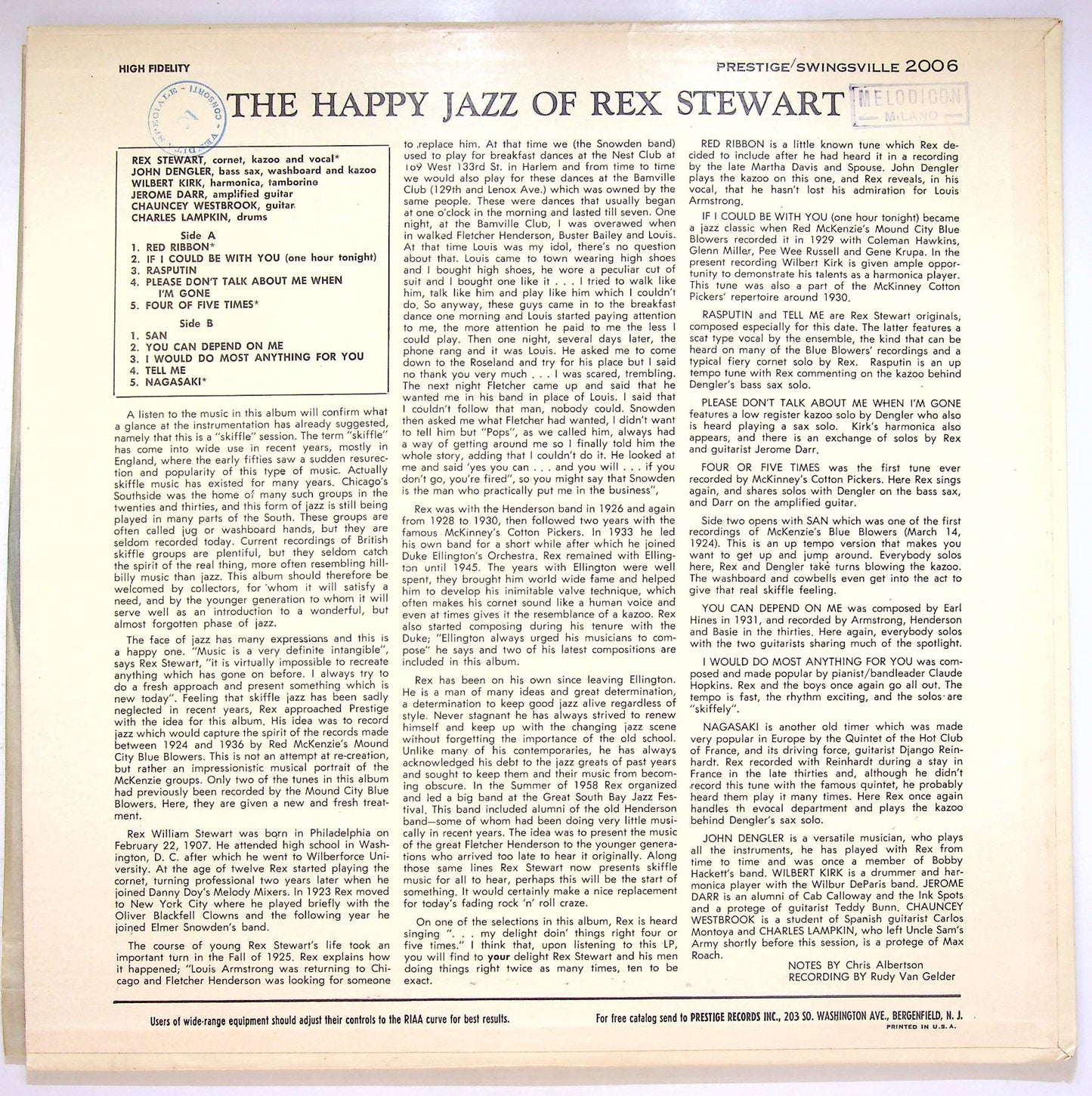 EBOND Rex Stewart - The Happy Jazz Of Rex Stewart Vinile V070086
