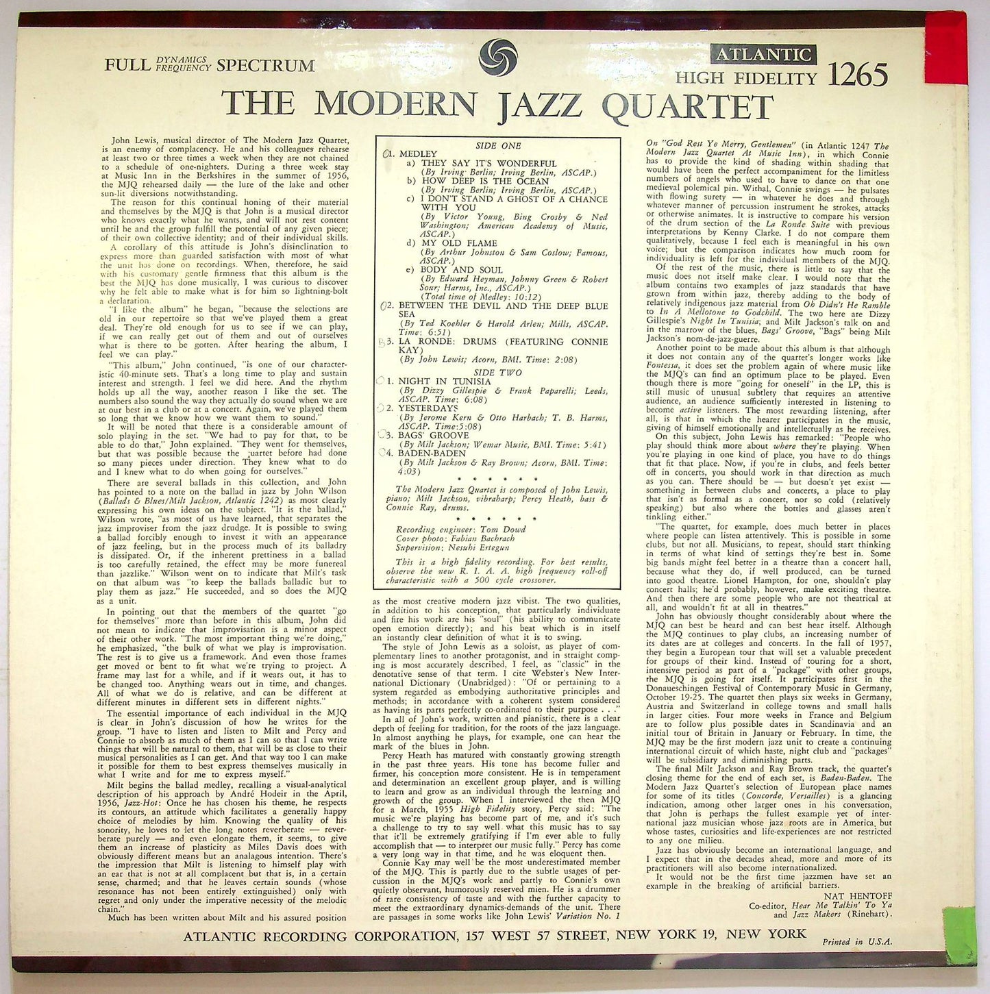 EBOND The Modern Jazz Quartet - The Modern Jazz Quartet Vinile V070096