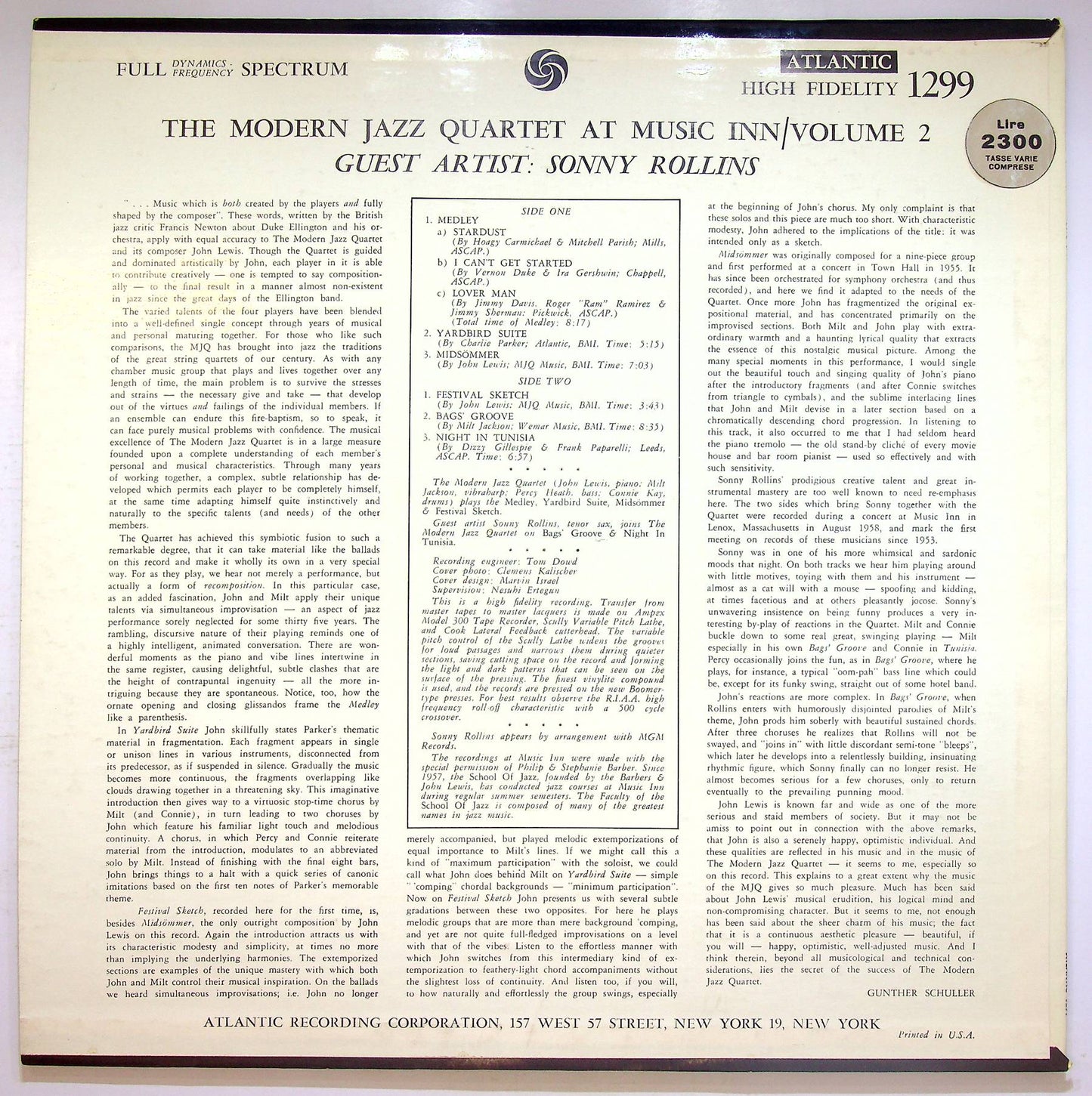 EBOND The Modern Jazz Quartet Guest Artist: Sonny Rollins Vinile V070099