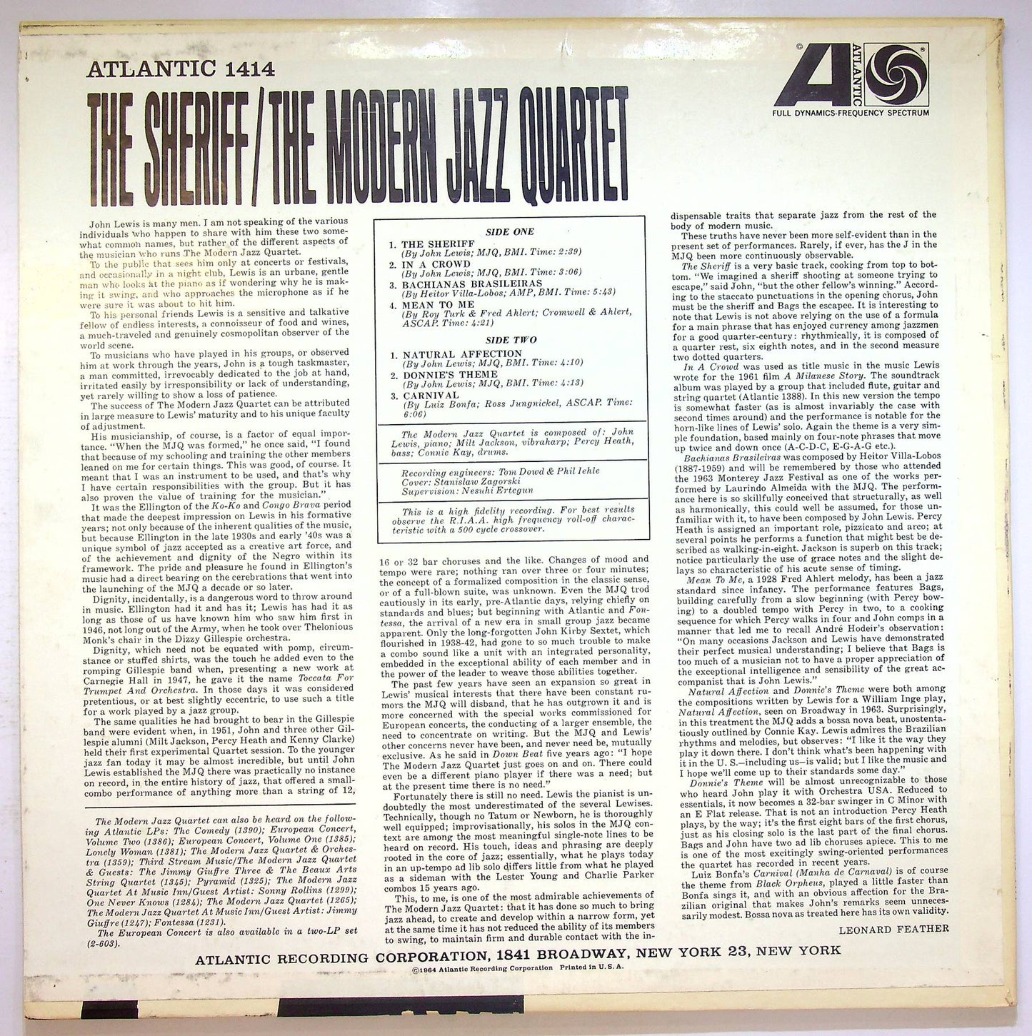 EBOND The Modern Jazz Quartet - The Sheriff Vinile V070101