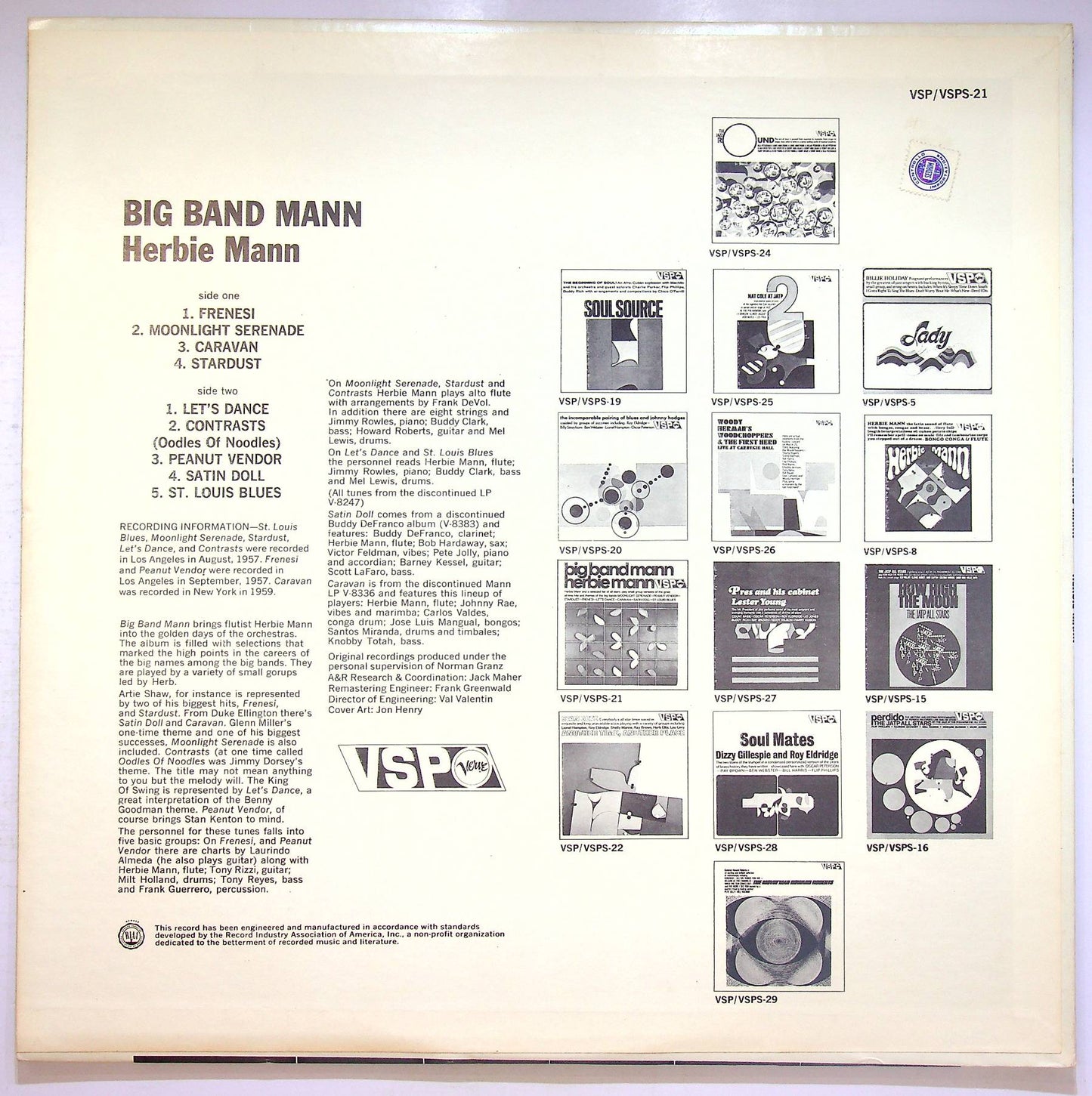 EBOND Herbie Mann - Big Band Mann Vinile V070105