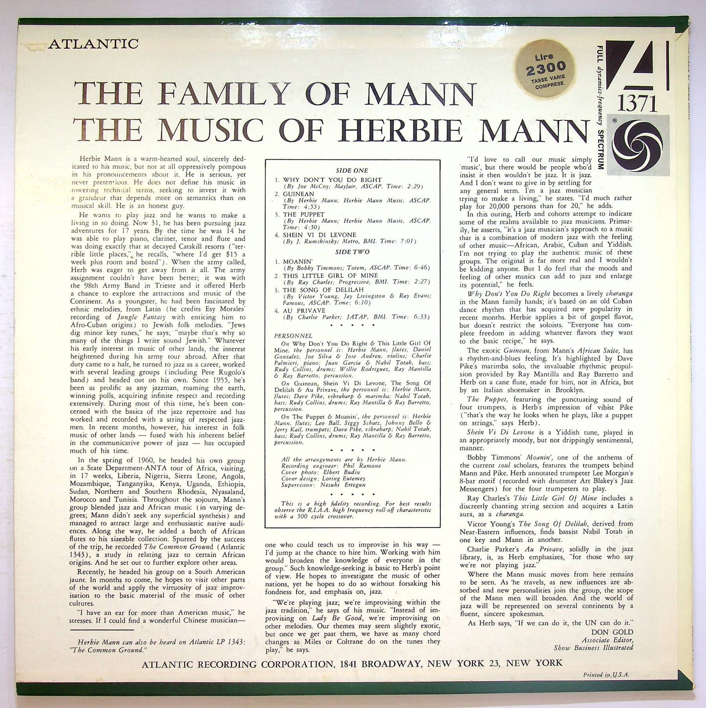 EBOND The Family Of Mann - The Music Of Herbie Mann Vinile V070106
