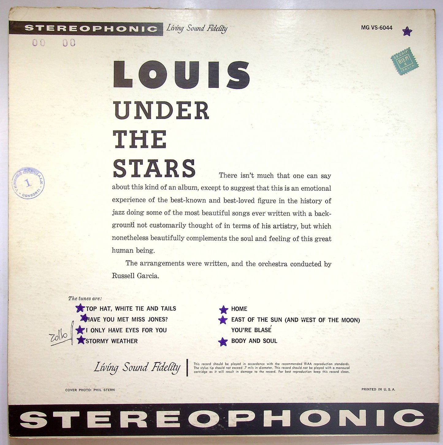 EBOND Louis Armstrong - Under The Stars Vinile V071027