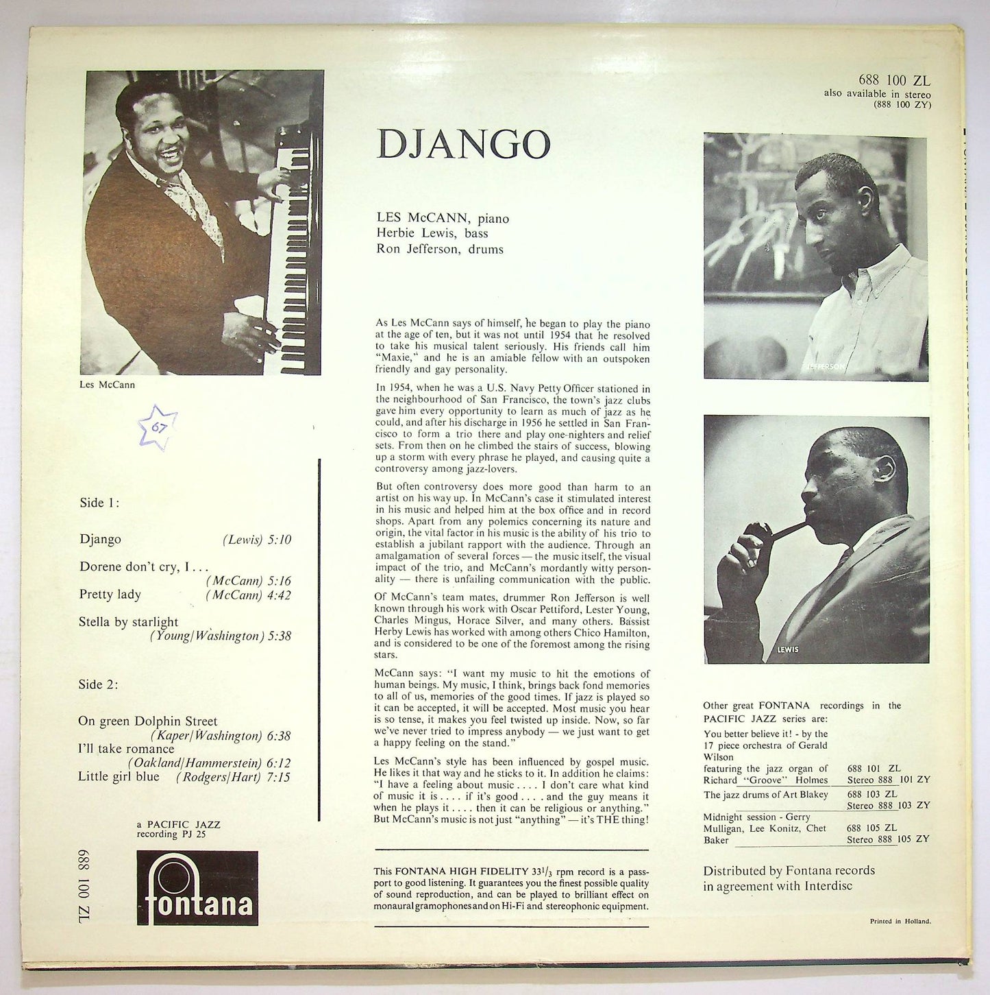 EBOND Les McCann - Django Vinile V071034