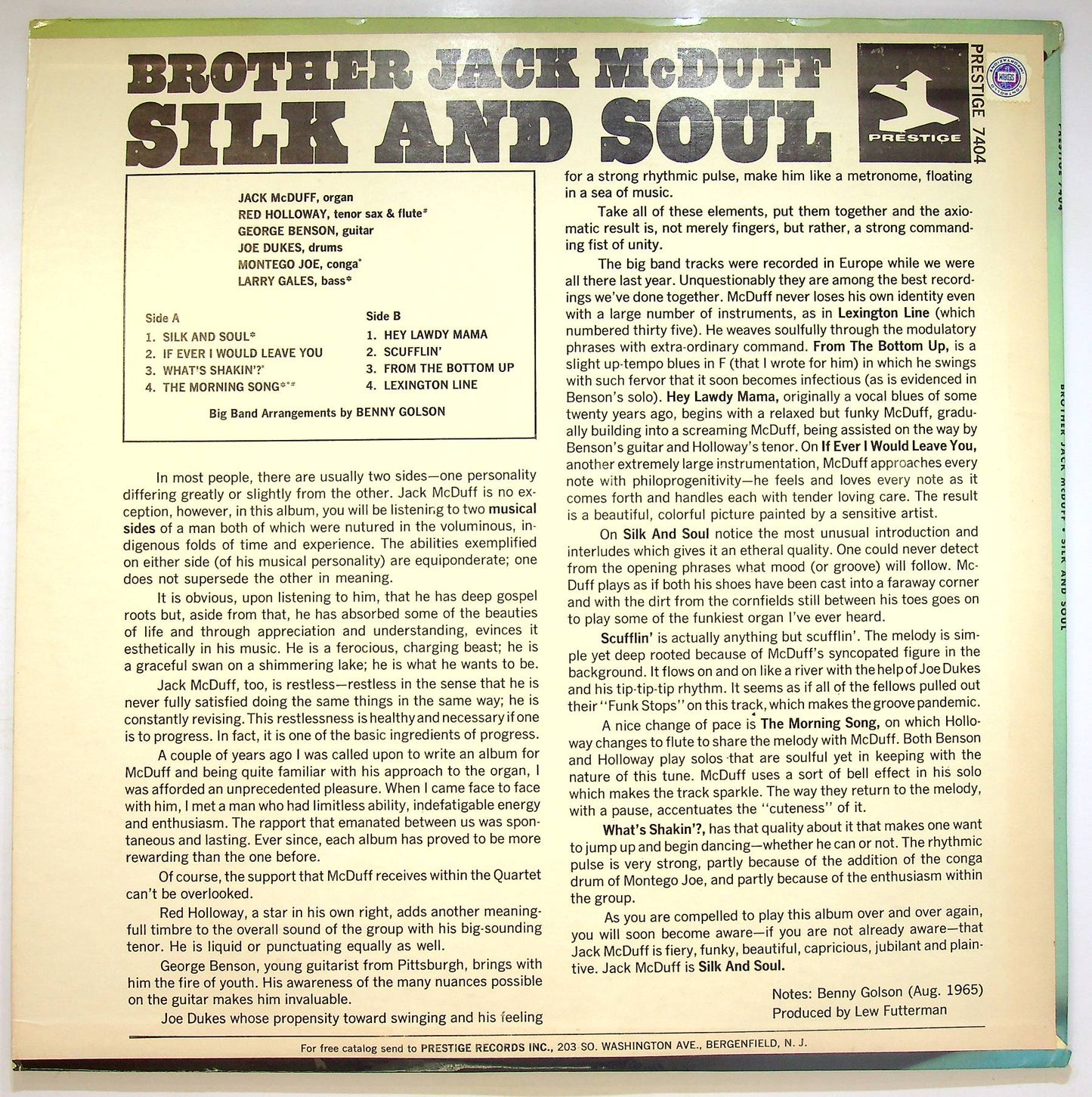 EBOND Brother Jack McDuff - Silk And Soul Vinile V071035