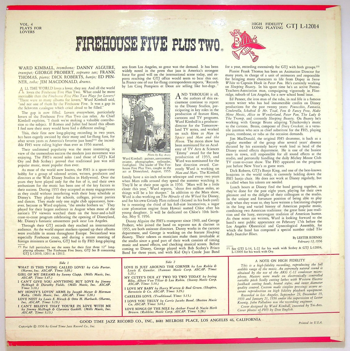 EBOND Firehouse Five Plus Two - Plays For Lovers Vinile V071036