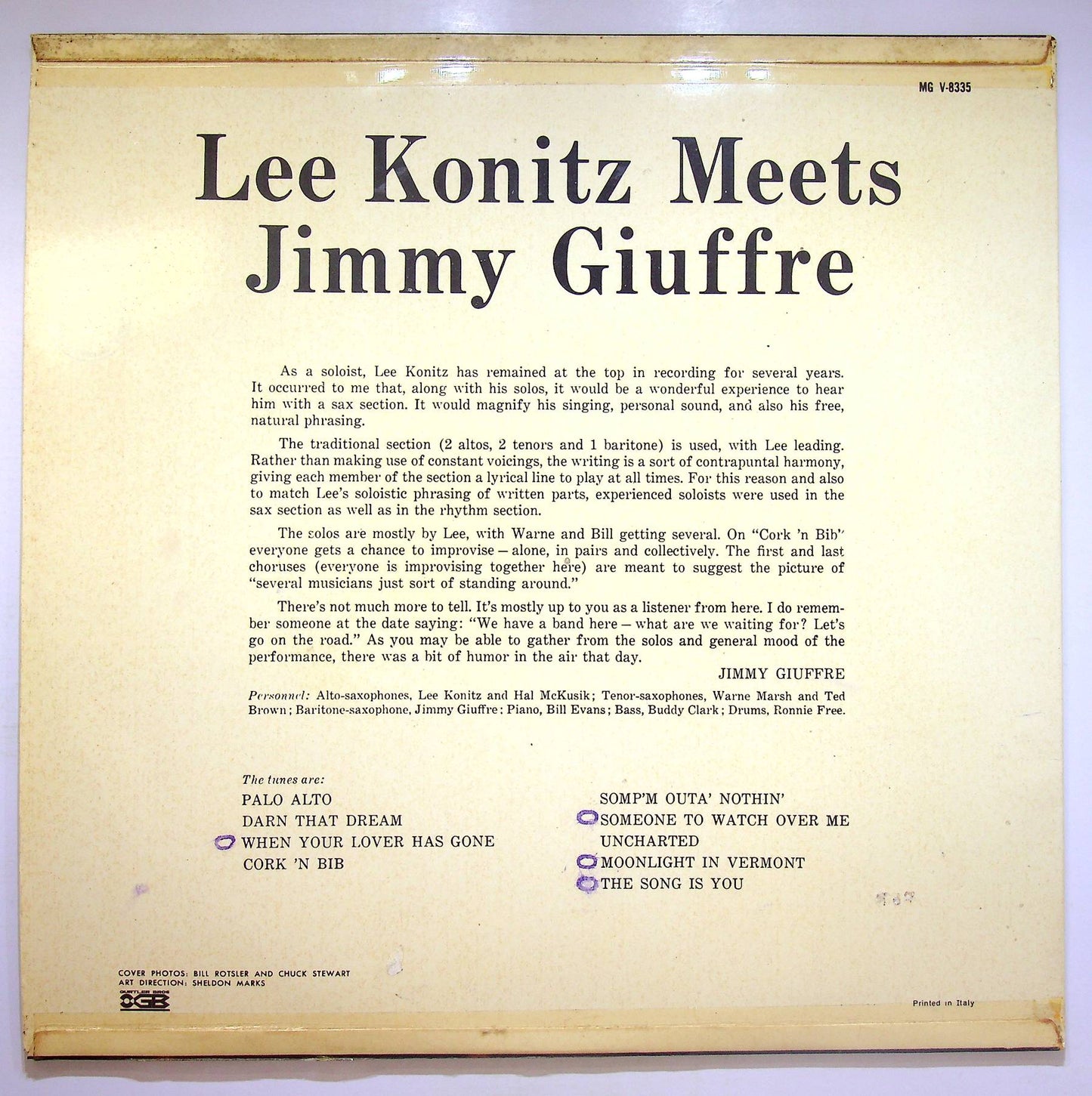 EBOND Lee Konitz Meets Jimmy Giuffre Vinile V071054